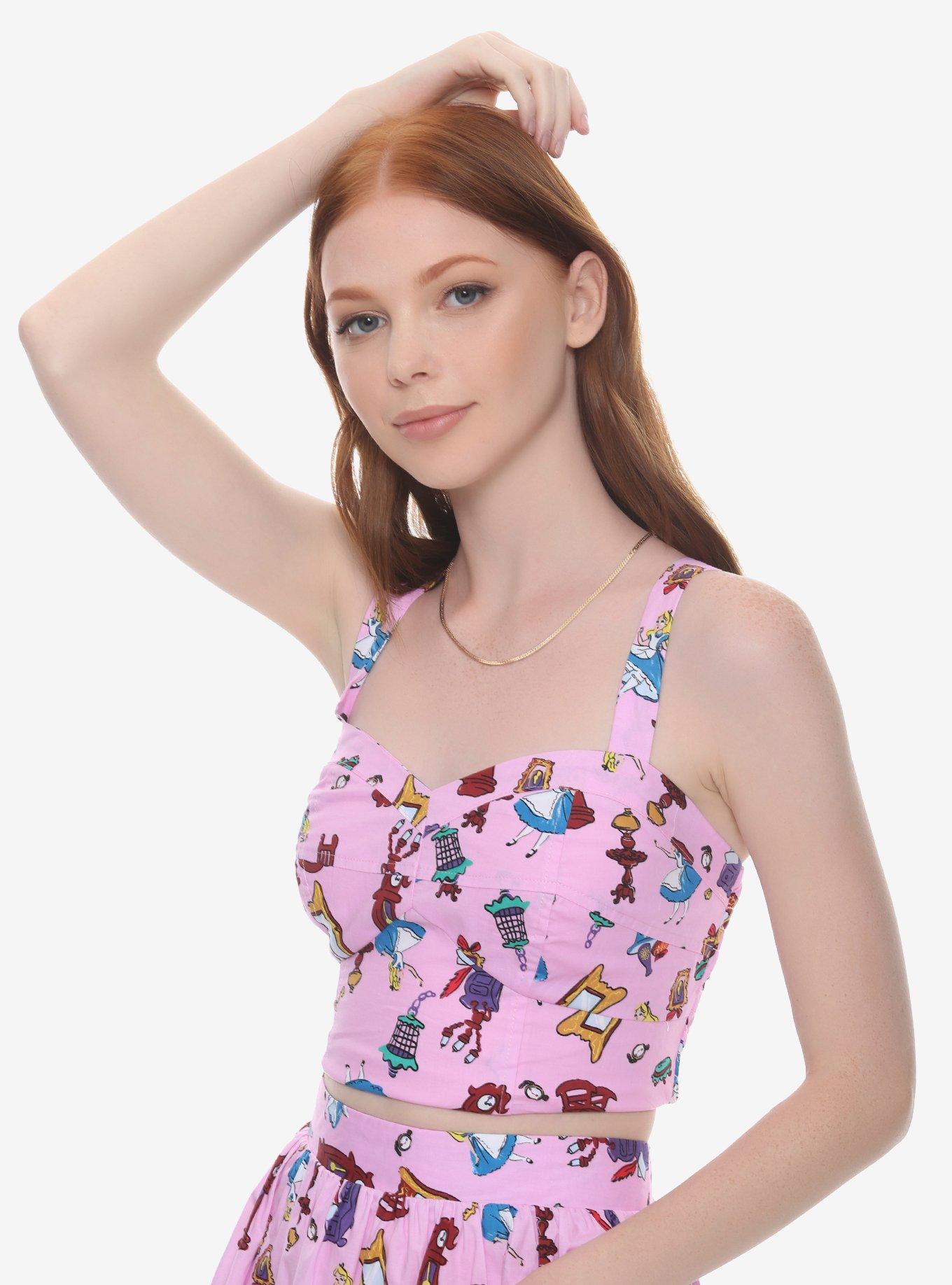 Disney Alice In Wonderland Retro Crop Top, MULTI, hi-res
