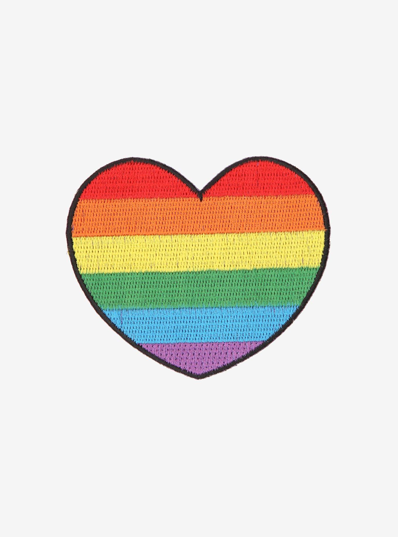 Pride Rainbow Heart Patch, , hi-res