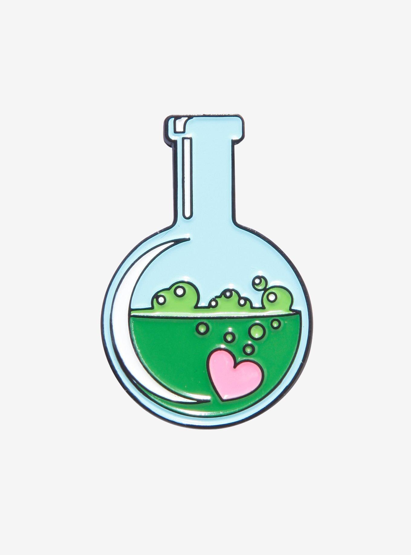 Chemistry Beaker Enamel Pin, , hi-res