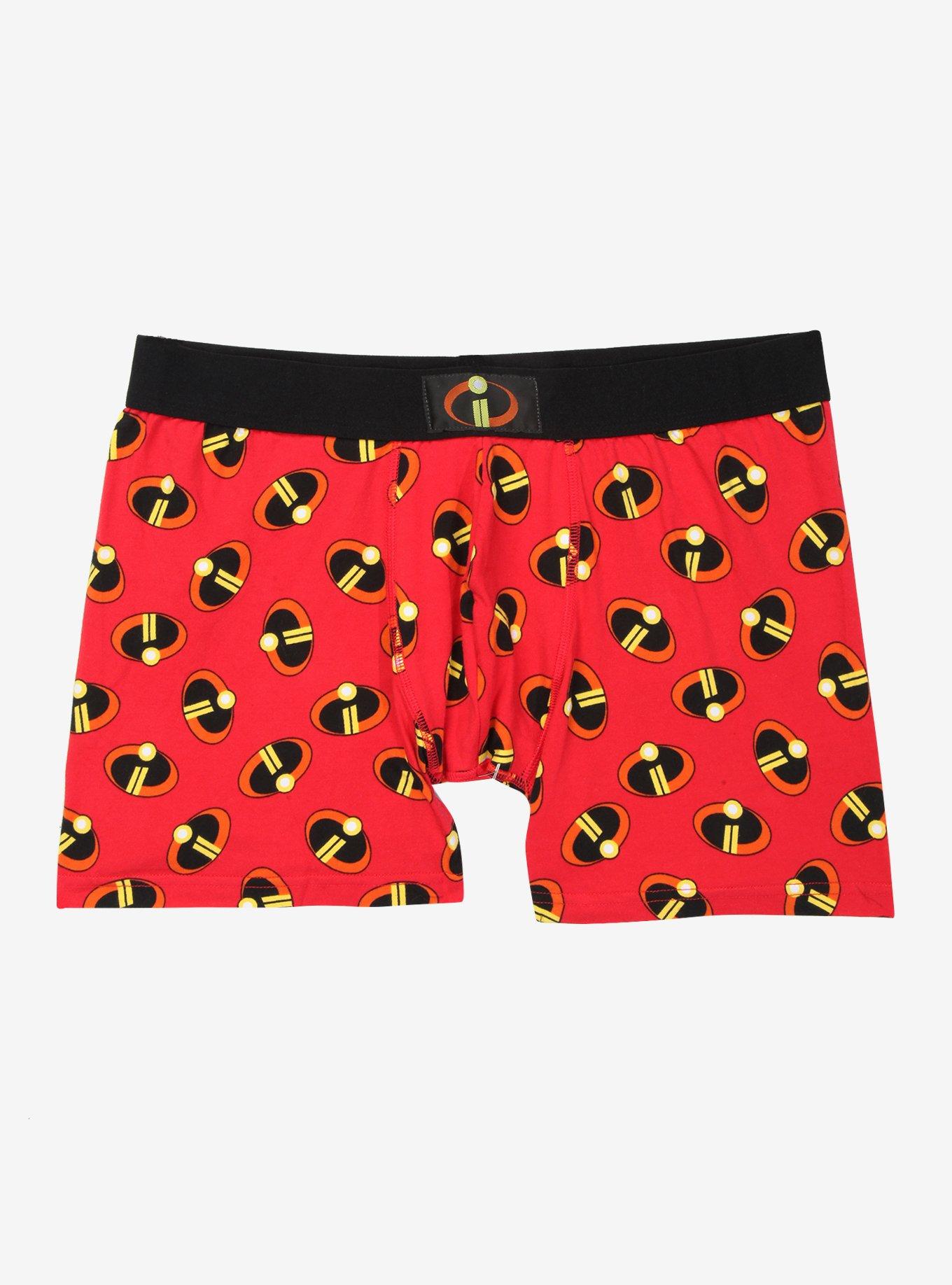 Disney Pixar The Incredibles Logo Boxer Briefs, RED, hi-res