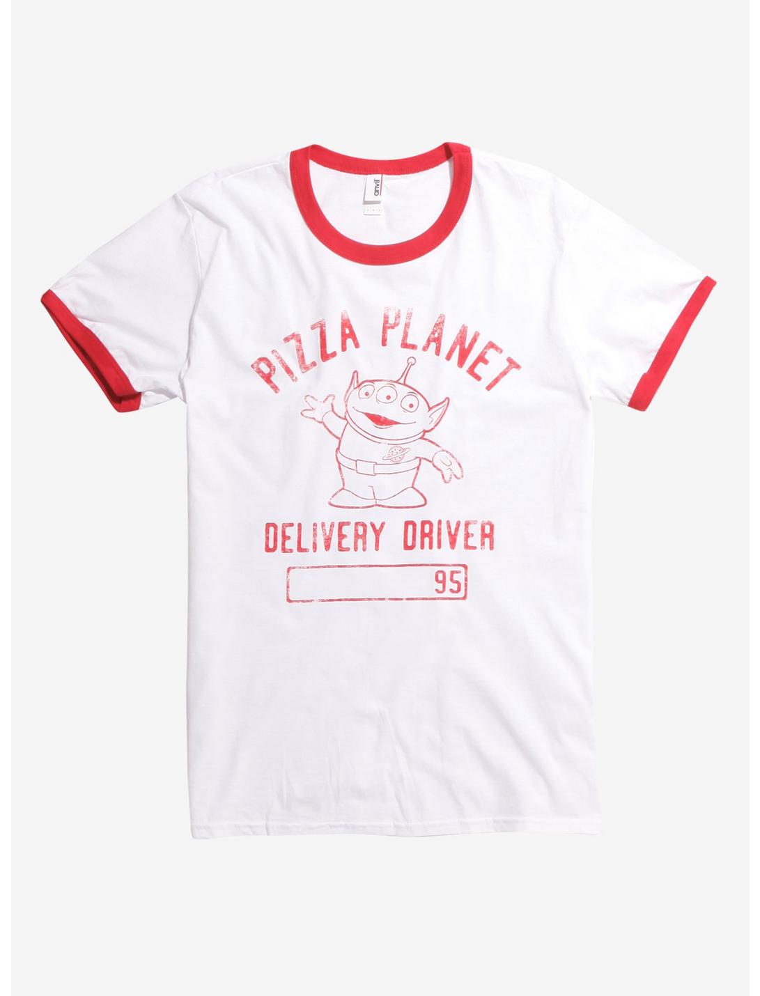 Disney Pixar Toy Story Pizza Planet Delivery Driver Ringer T-Shirt, RED, hi-res