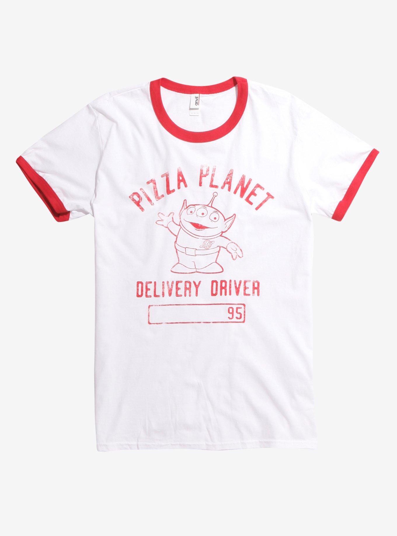 Disney Pixar Toy Story Pizza Planet Delivery Driver Ringer T-Shirt, RED, hi-res