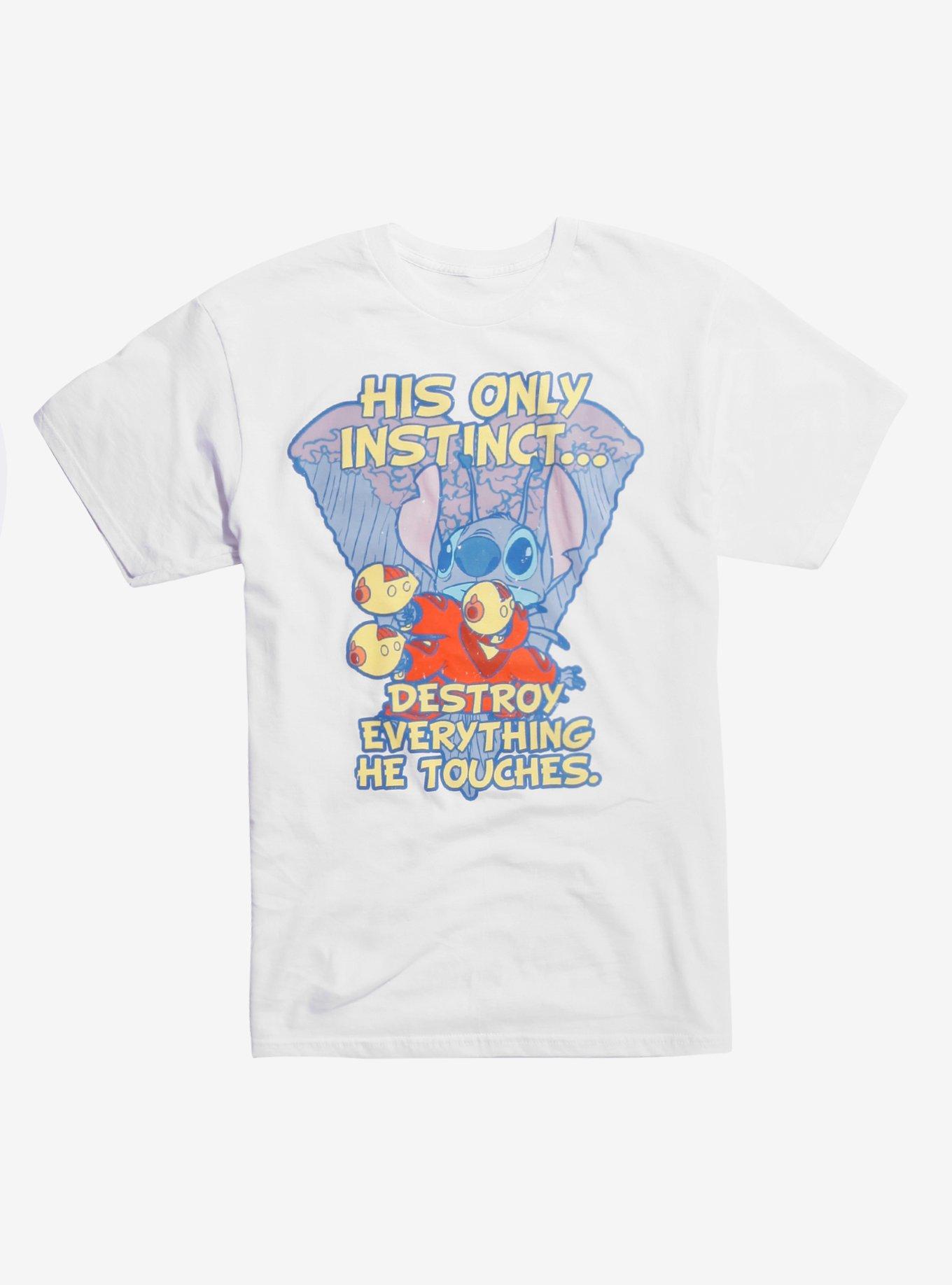Disney Lilo & Stitch Instinct Destroy T-Shirt, WHITE, hi-res