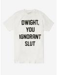 The Office Dwight Ignorant Slut T-Shirt, WHITE, hi-res