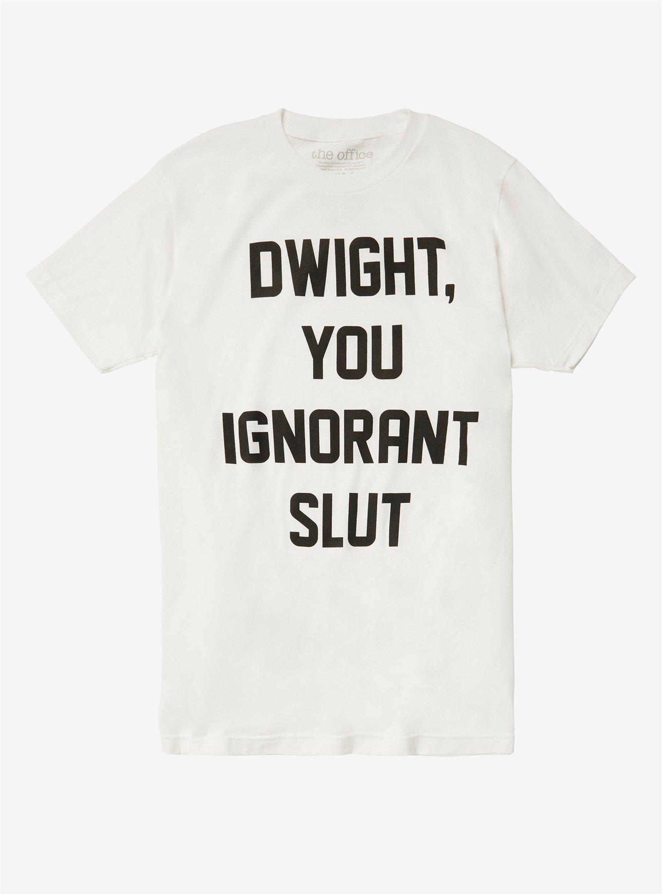 The Office Dwight Ignorant Slut T-Shirt, WHITE, hi-res