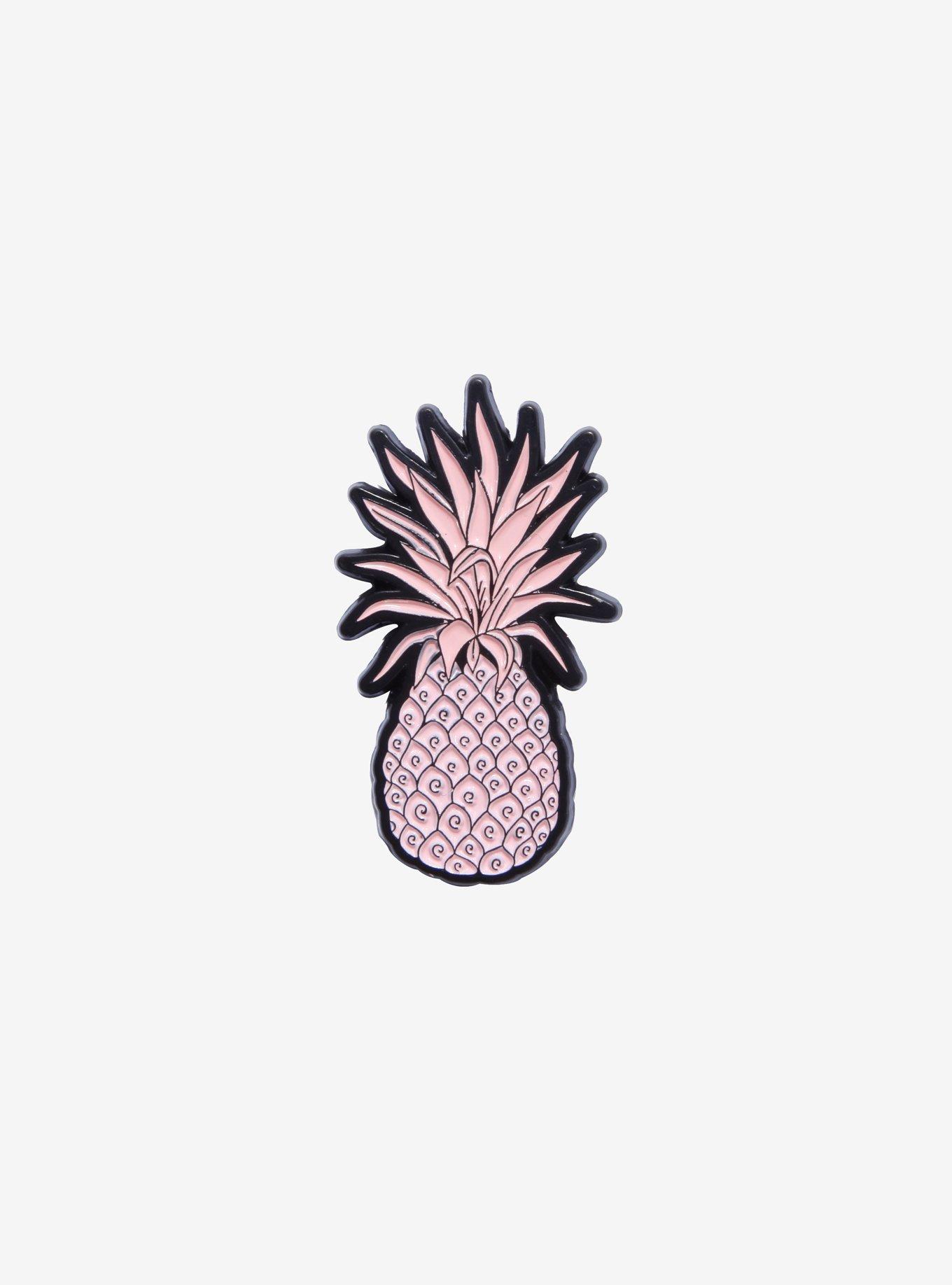 Pink Pineapple Enamel Pin, , hi-res