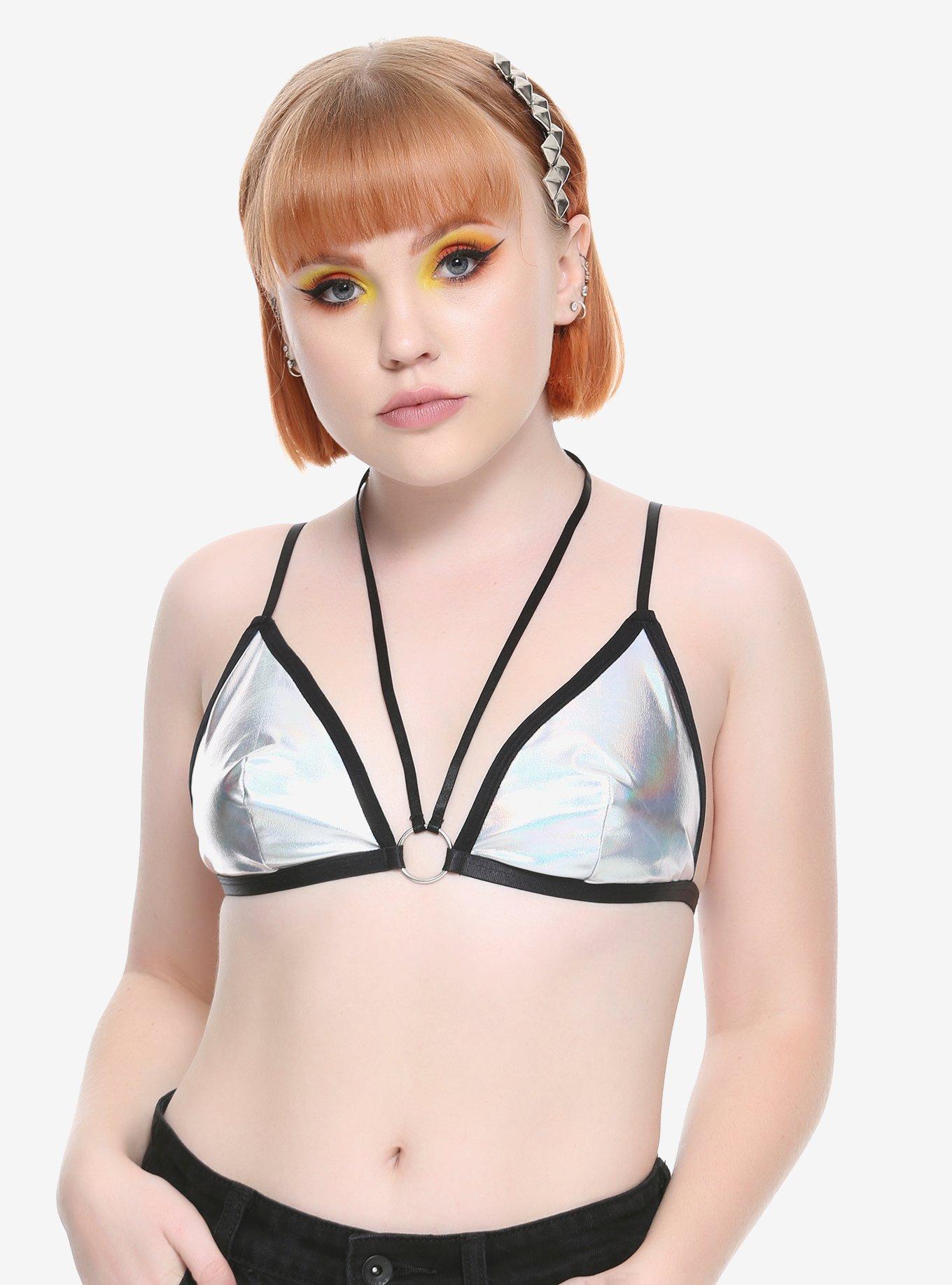 Silver Iridescent Bralette, SILVER, hi-res