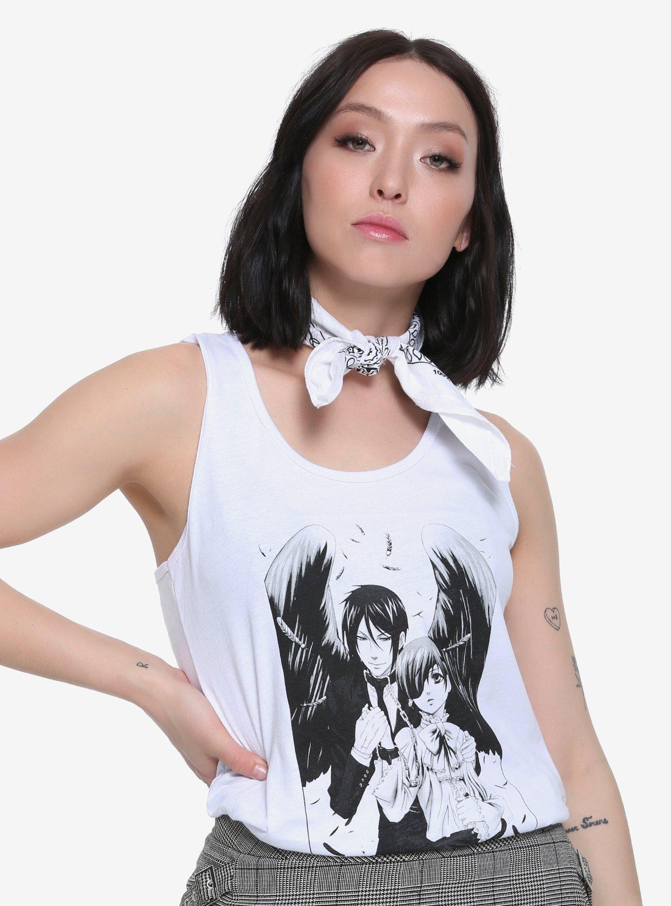 Black Butler Sebastian & Ciel Wings Girls Tank Top, BLACK, hi-res