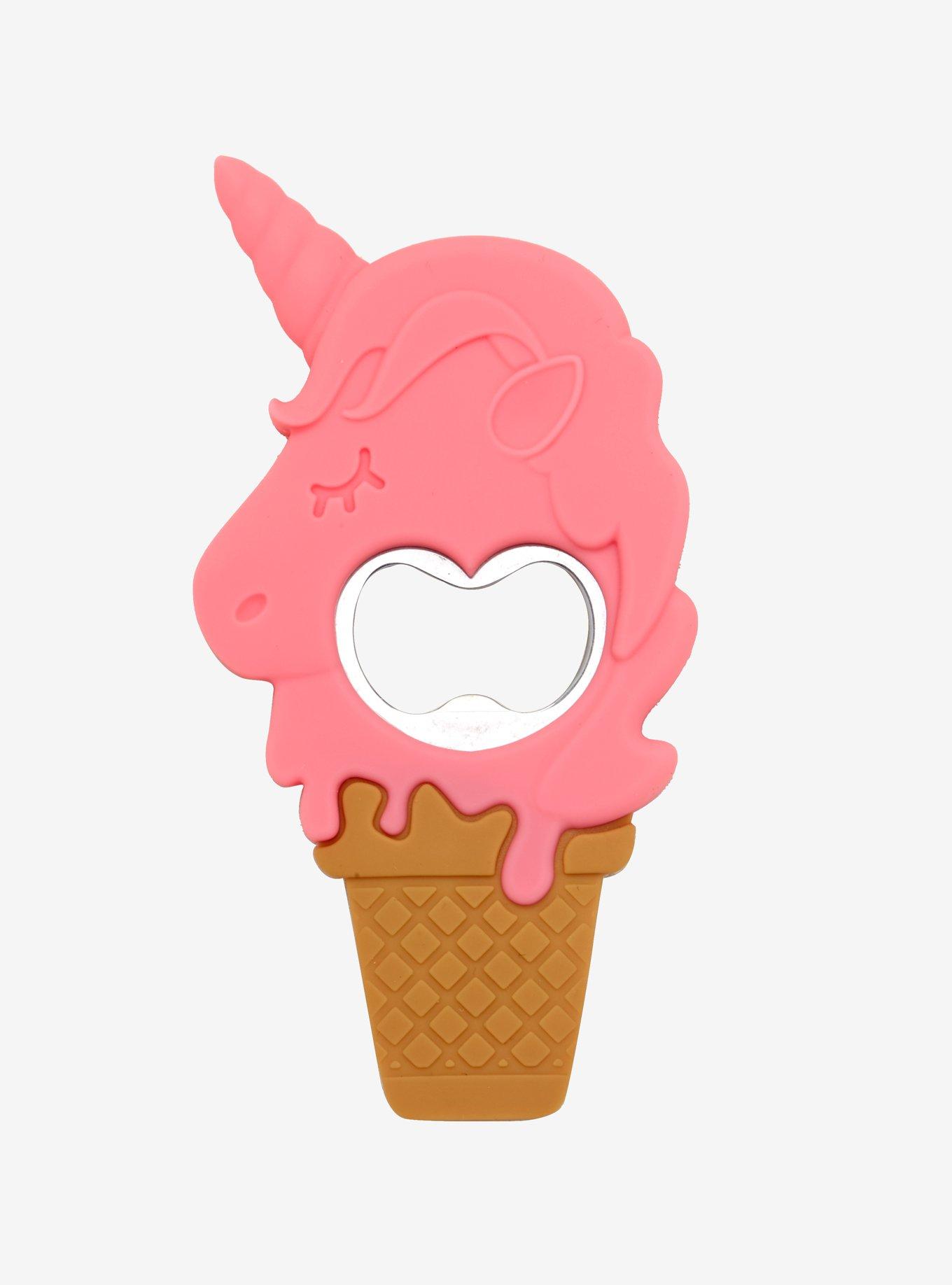 Unicorn Ice Cream Cone Bottle Opener, , hi-res