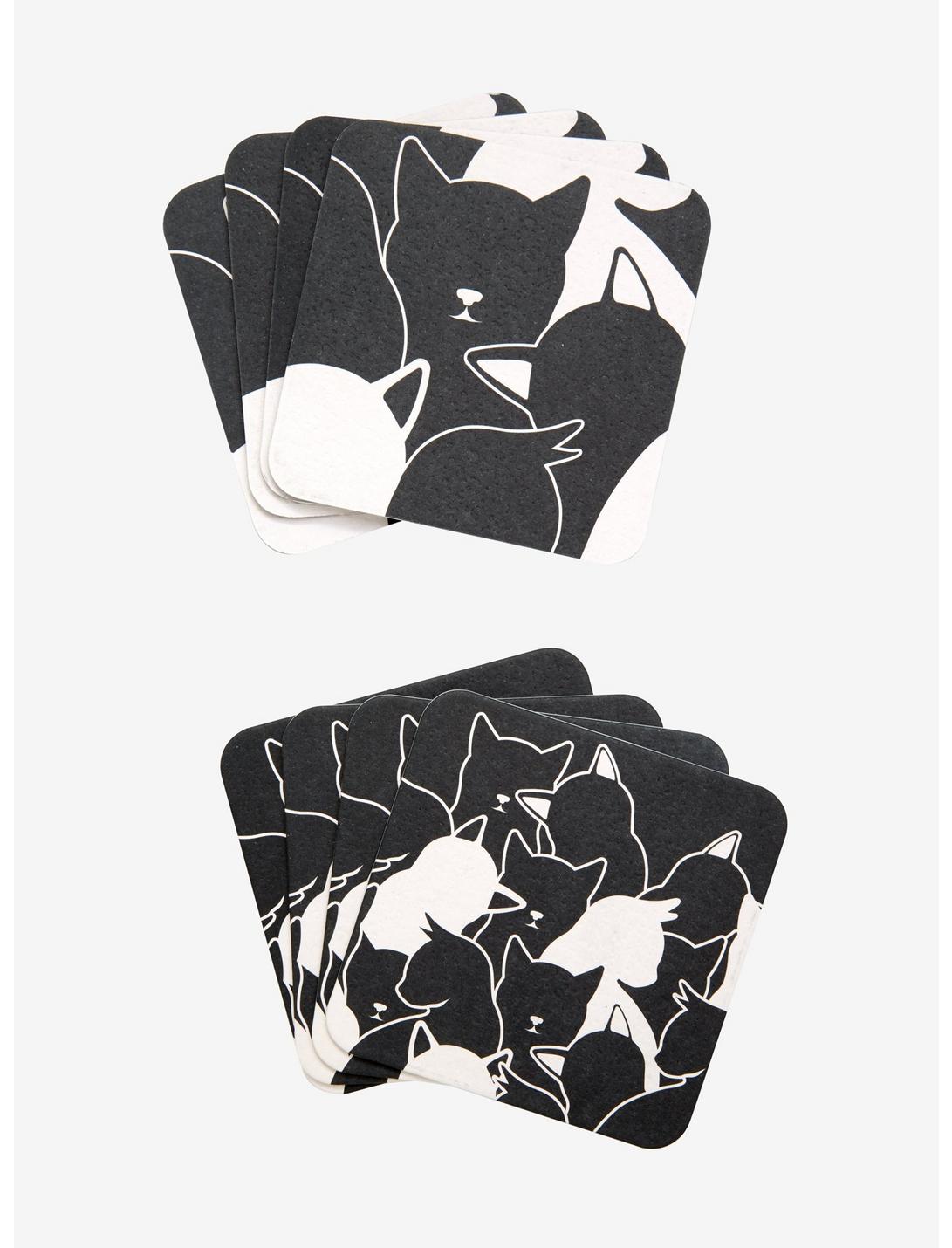 Black & White Cat Coaster Set, , hi-res