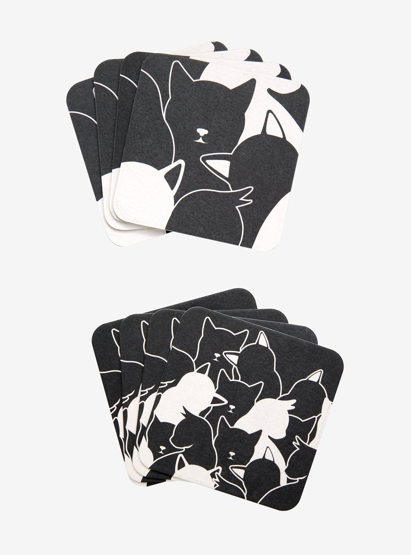 Black & White Cat Coaster Set, , hi-res