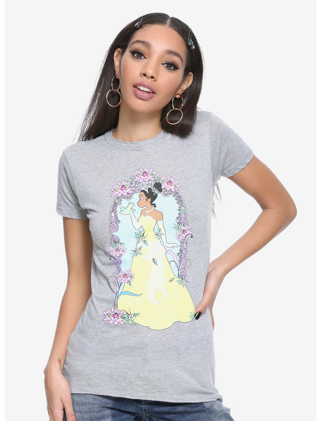 Disney The Princess And The Frog Floral Girls T-Shirt, GREY, hi-res