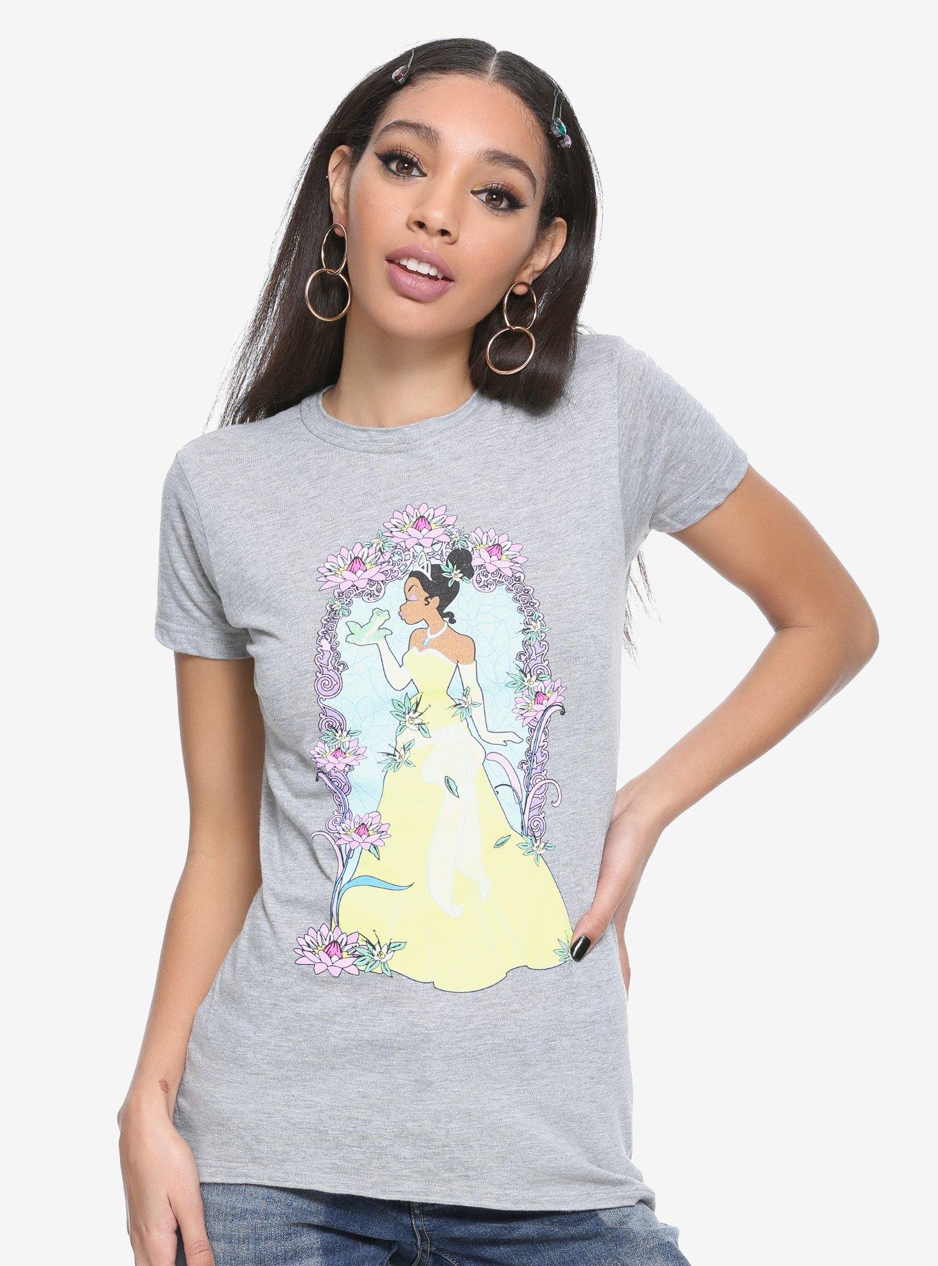 Disney The Princess And The Frog Floral Girls T-Shirt, GREY, hi-res