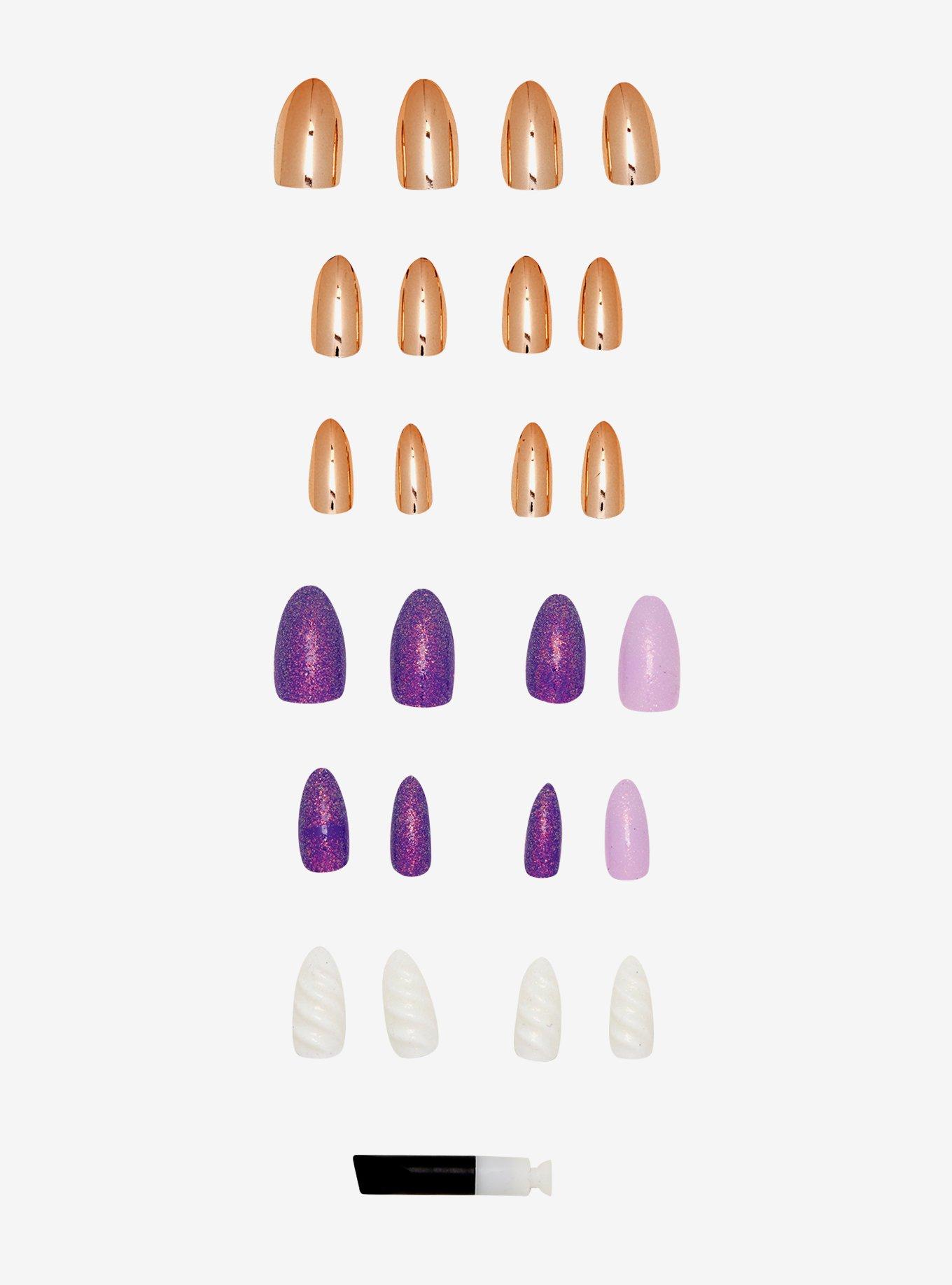 Blackheart Beauty Rose Gold Unicorn Horn Faux Nails, , hi-res