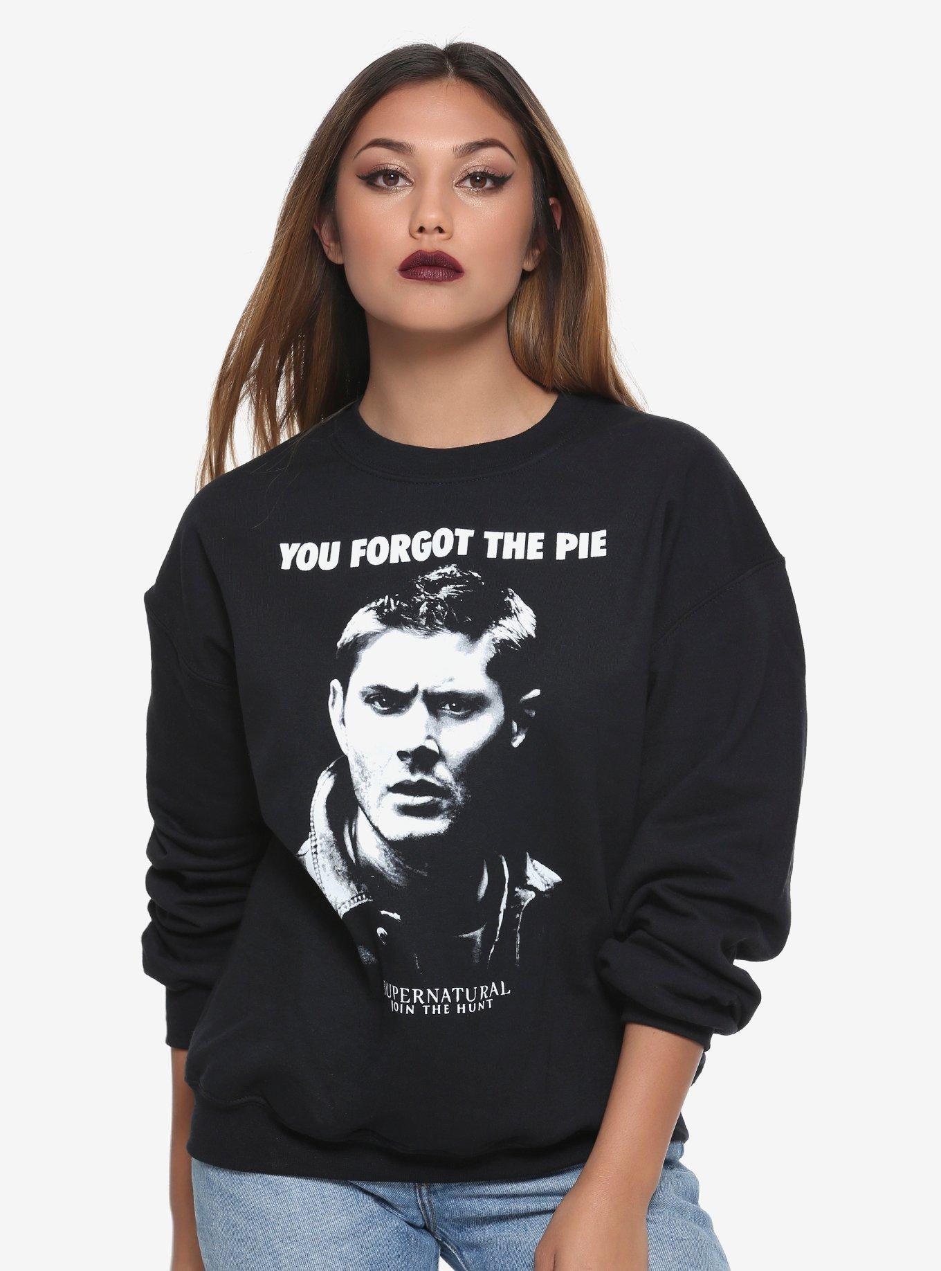 Supernatural Dean Forgot The Pie Girls Sweatshirt, BLACK, hi-res