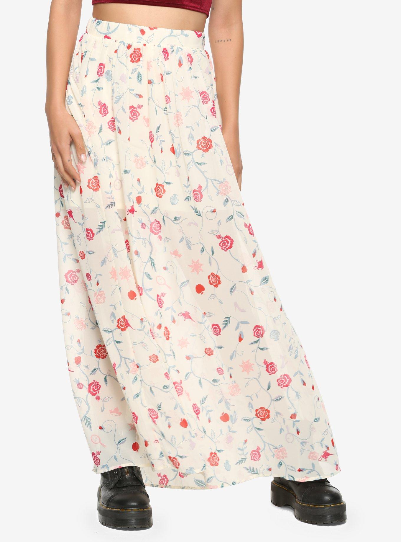 Disney Princesses Floral Layered Maxi Skirt, MULTICOLOR, hi-res