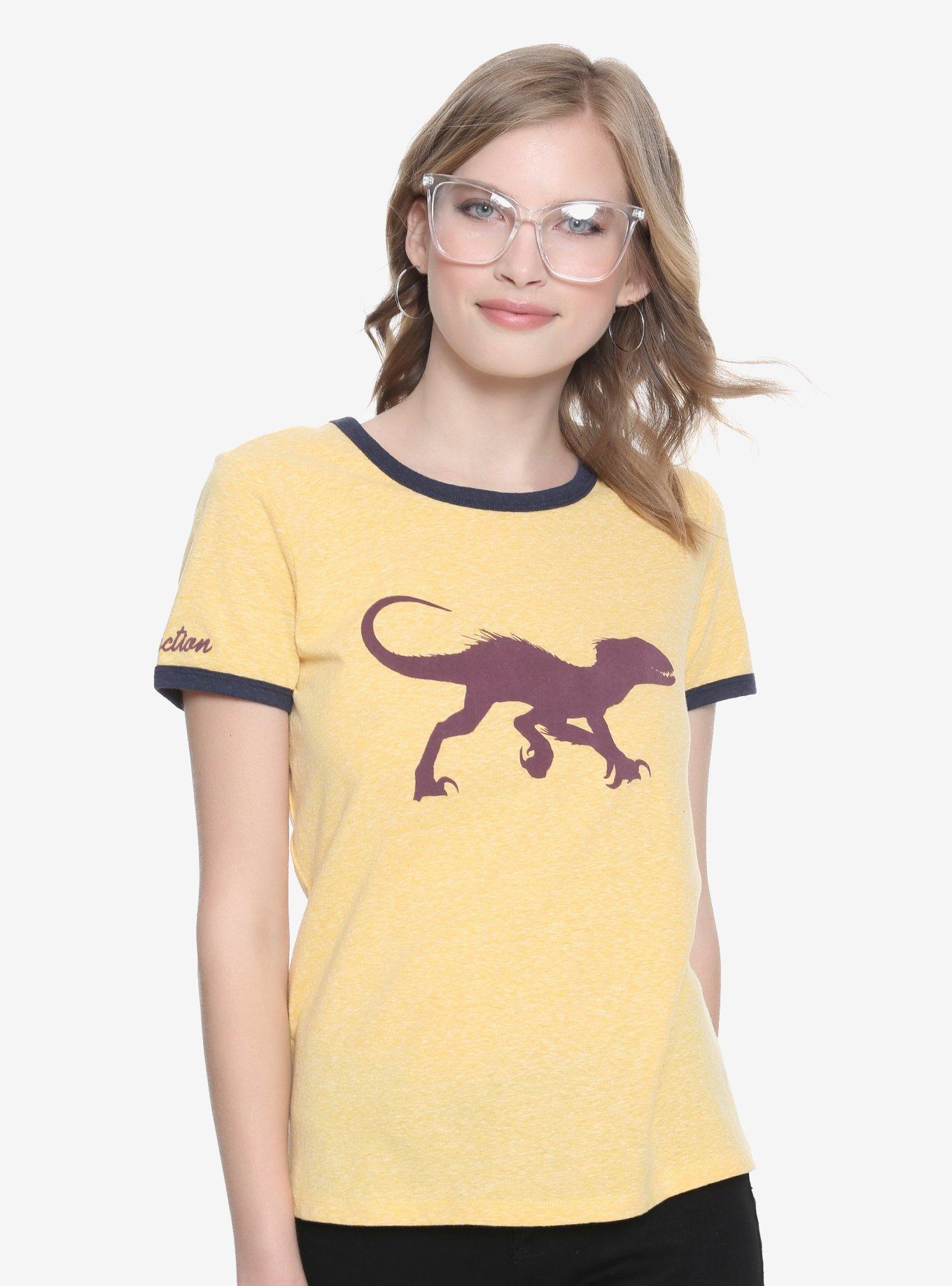 Jurassic World 2: Fallen Kingdom Raptor Girls Ringer T-Shirt, YELLOW, hi-res