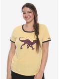 Jurassic World 2: Fallen Kingdom Raptor Girls Ringer T-Shirt Plus Size, YELLOW, hi-res