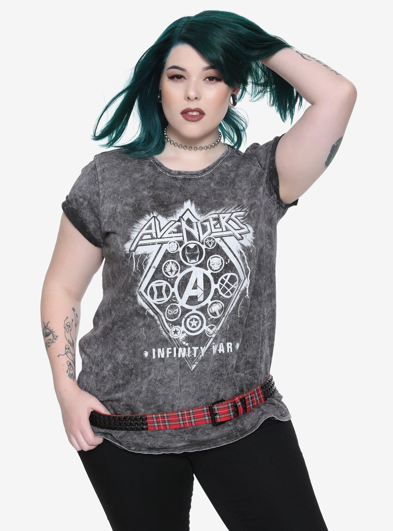 Her Universe Marvel Avengers: Infinity War Girls Tour T-Shirt Plus Size, BLACK, hi-res