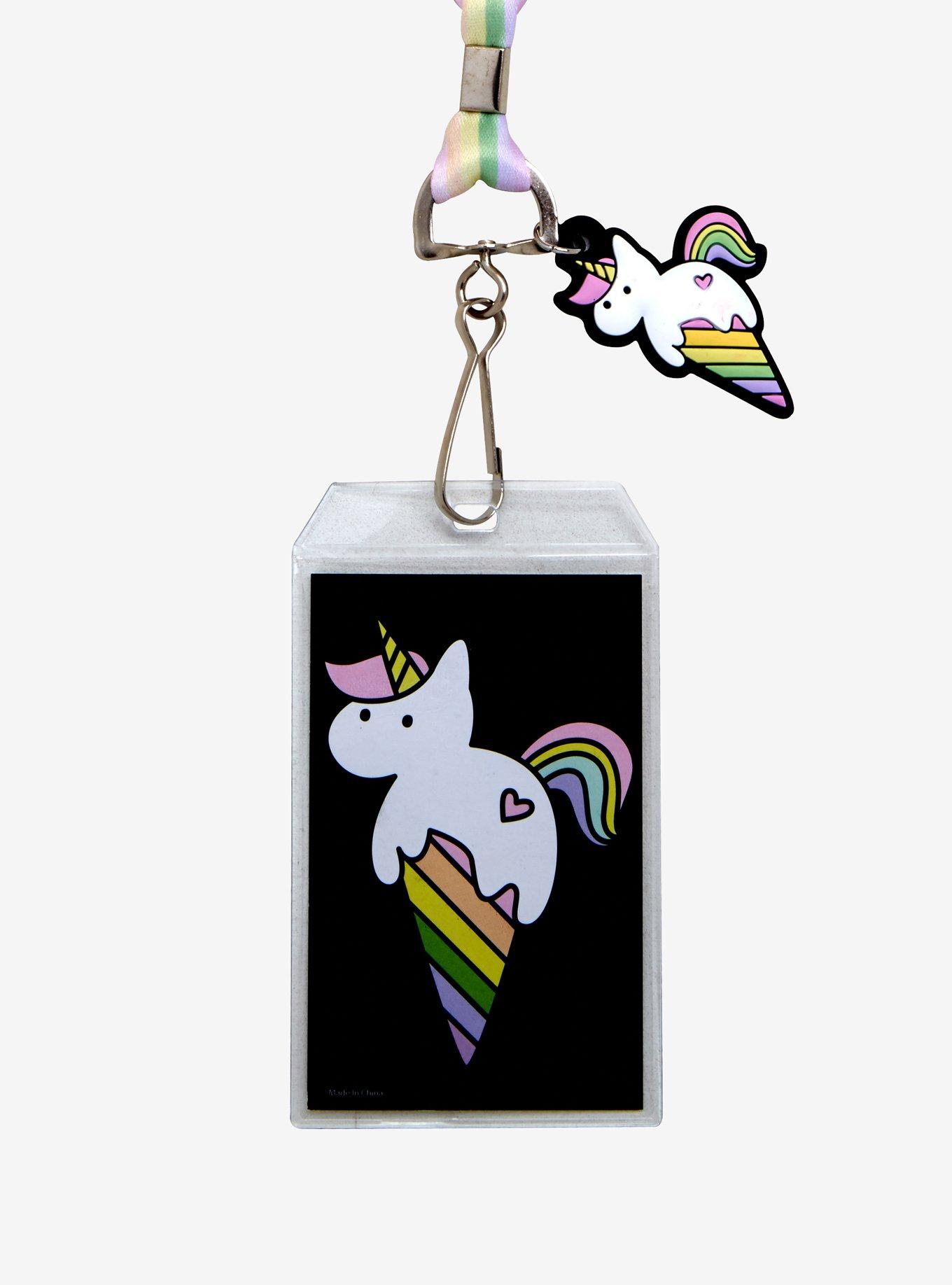 Unicorn Ice Cream Cone Lanyard, , hi-res