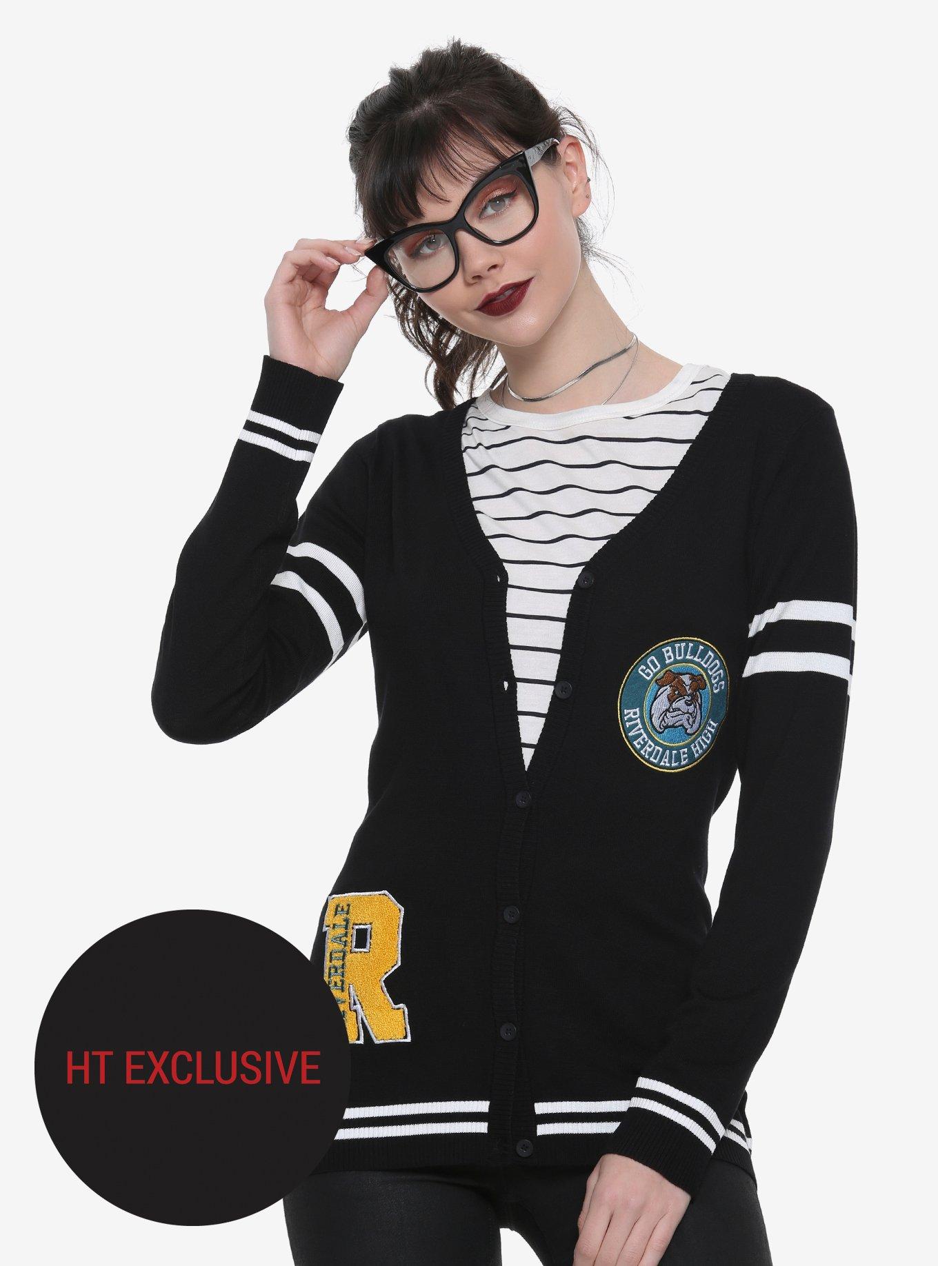 Riverdale Patches Girls Cardigan Hot Topic Exclusive, BLACK, hi-res