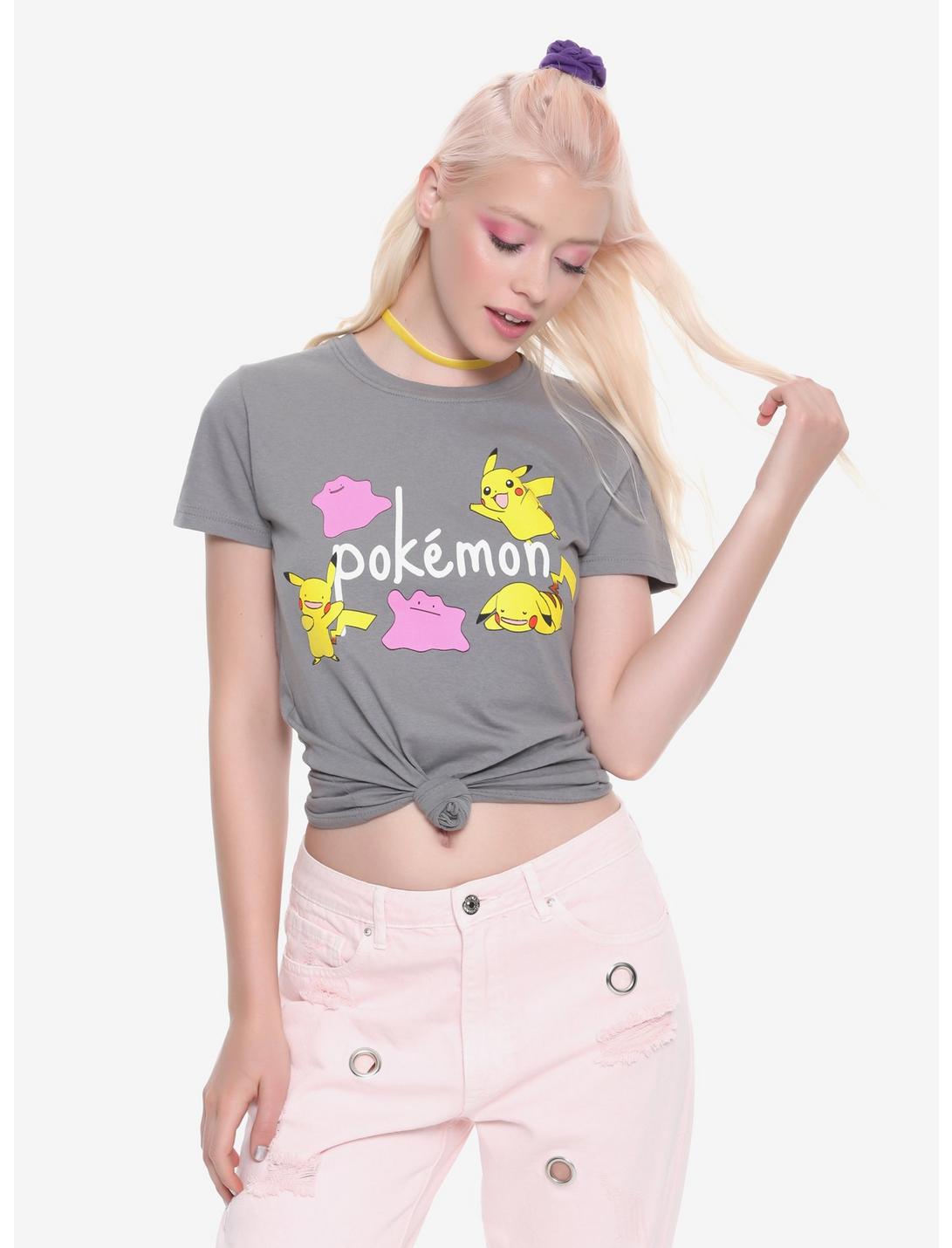 Pokemon Pikachu & Ditto Girls T-Shirt, GREY, hi-res