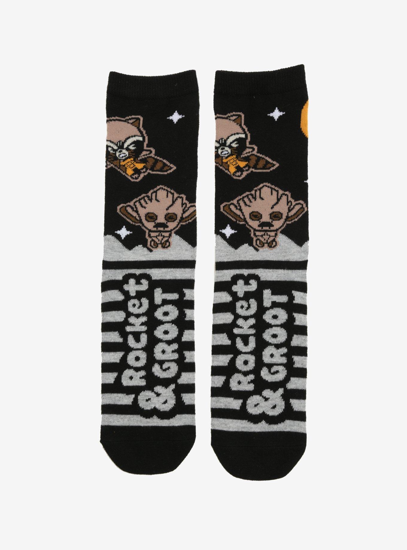 Marvel Guardians Of The Galaxy Rocket & Groot Striped Ankle Socks, , hi-res