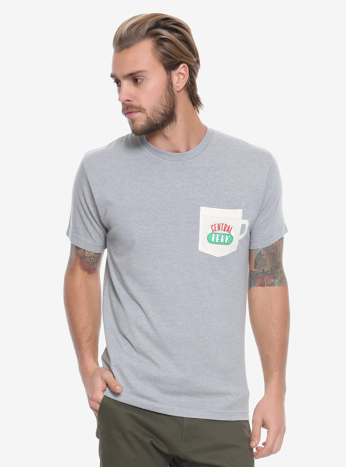 Friends Central Perk Pocket T-Shirt - BoxLunch Exclusive, GREY, hi-res