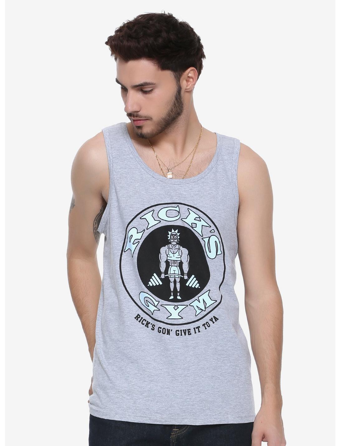 Rick And Morty Rick's Gym Deadlift Tank Top - BoxLunch Exclusive, GREY, hi-res