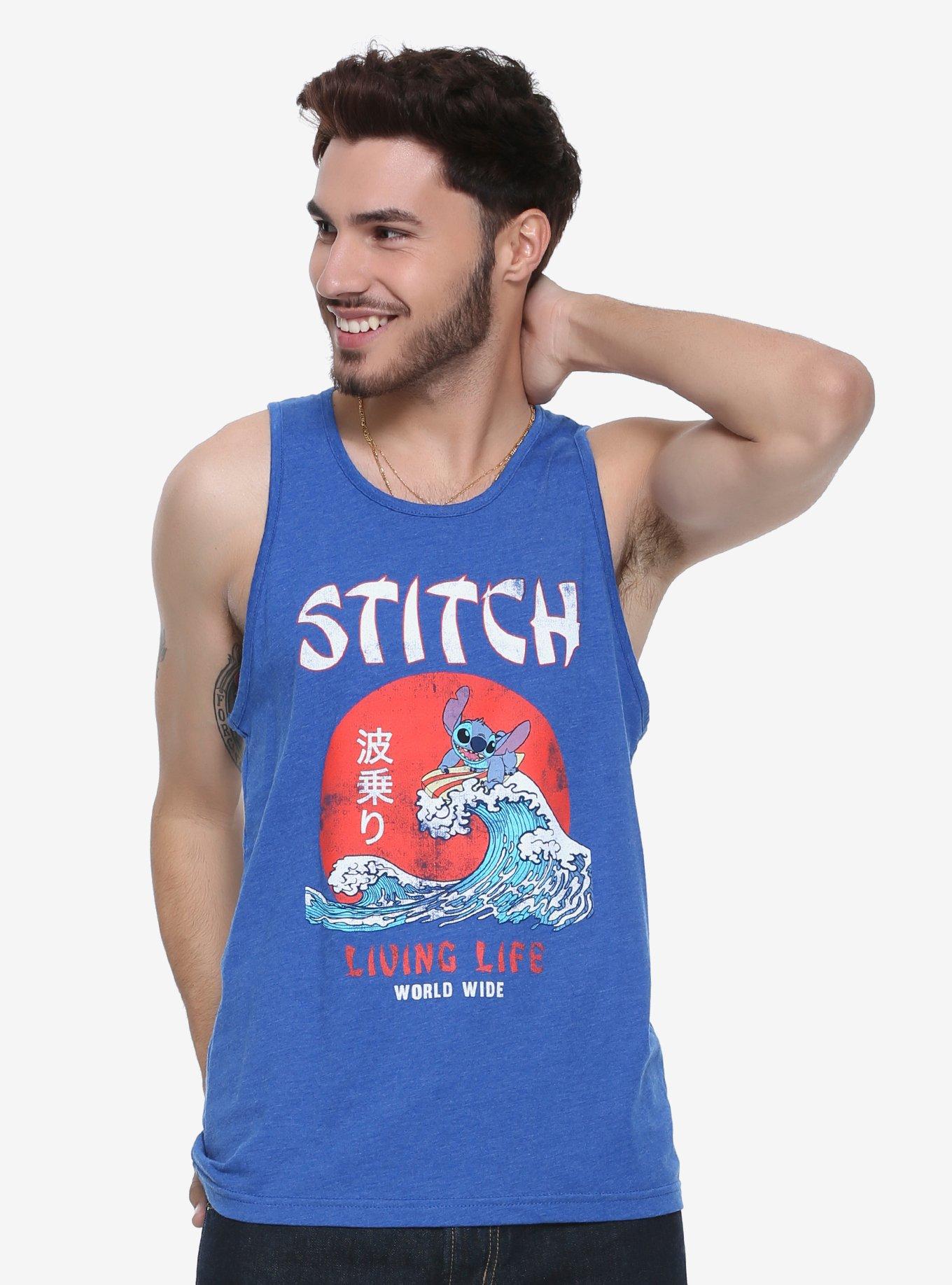 Disney Lilo & Stitch Wave Tank Top - BoxLunch Exclusive, BLUE, hi-res