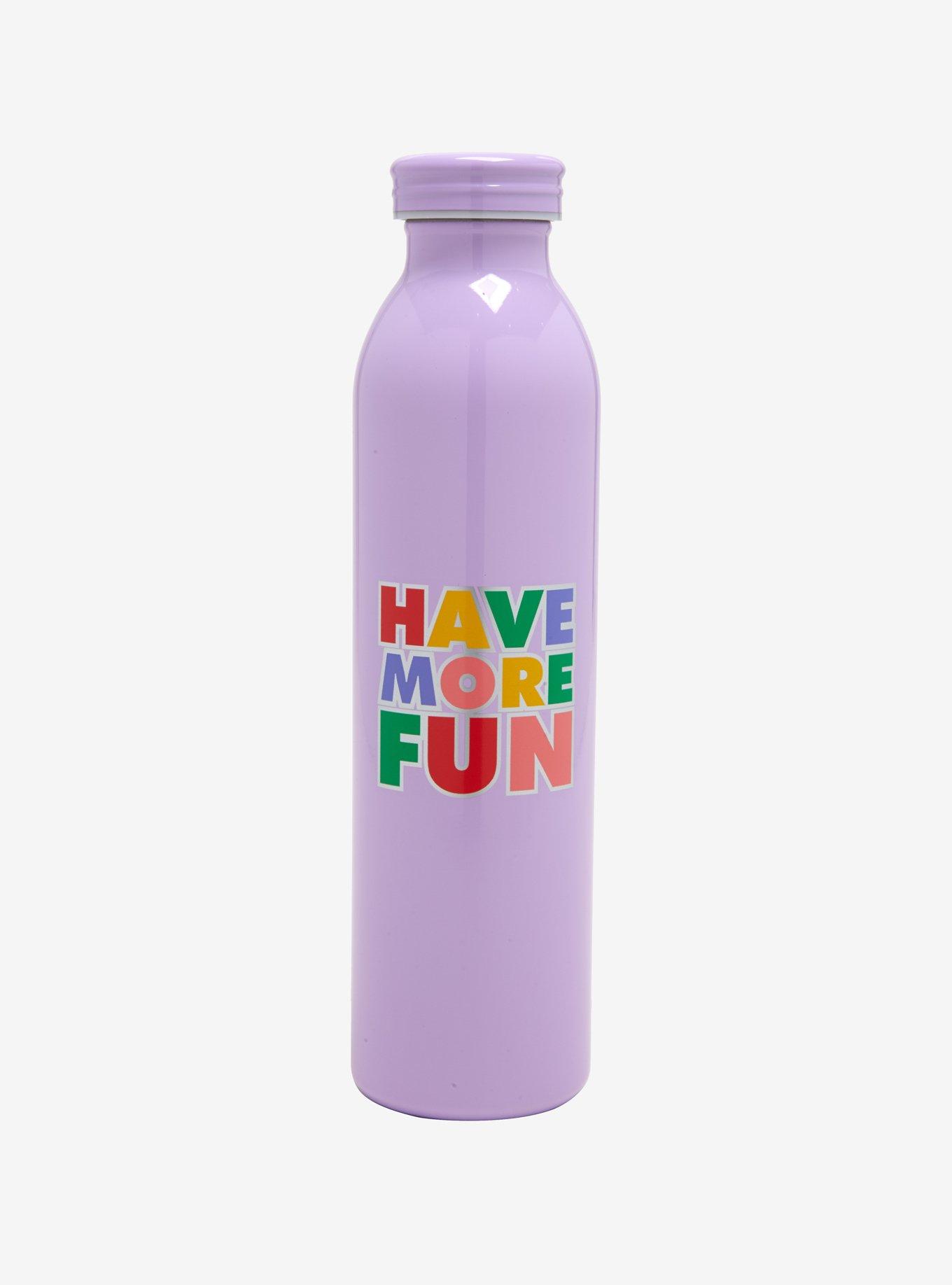 Purple Stainless Steel Have More Fun Water Bottle 