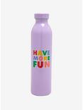 Purple Stainless Steel Have More Fun Water Bottle, , hi-res