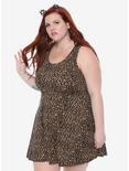 Leopard Print Skater Dress Plus Size, MULTI, hi-res