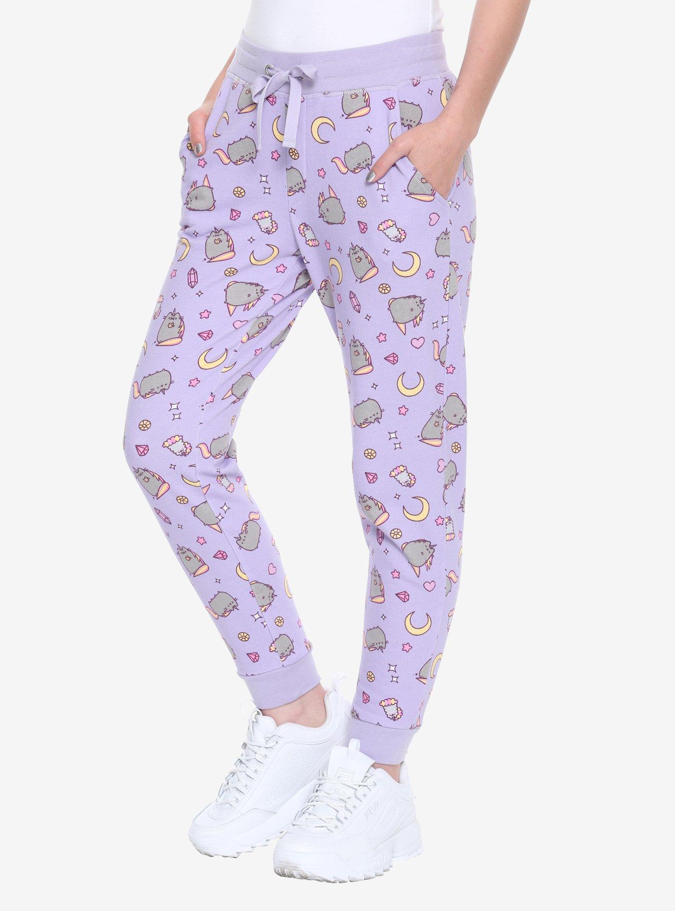Pusheen Lavender Moon Print Girls Jogger Pants, MULTI, hi-res