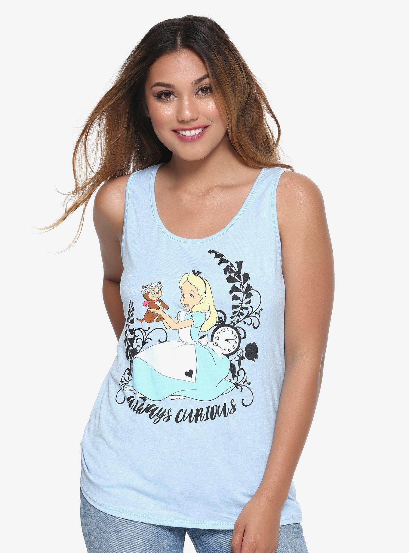Disney Alice In Wonderland Always Curious Girls Tank Top, BLACK, hi-res