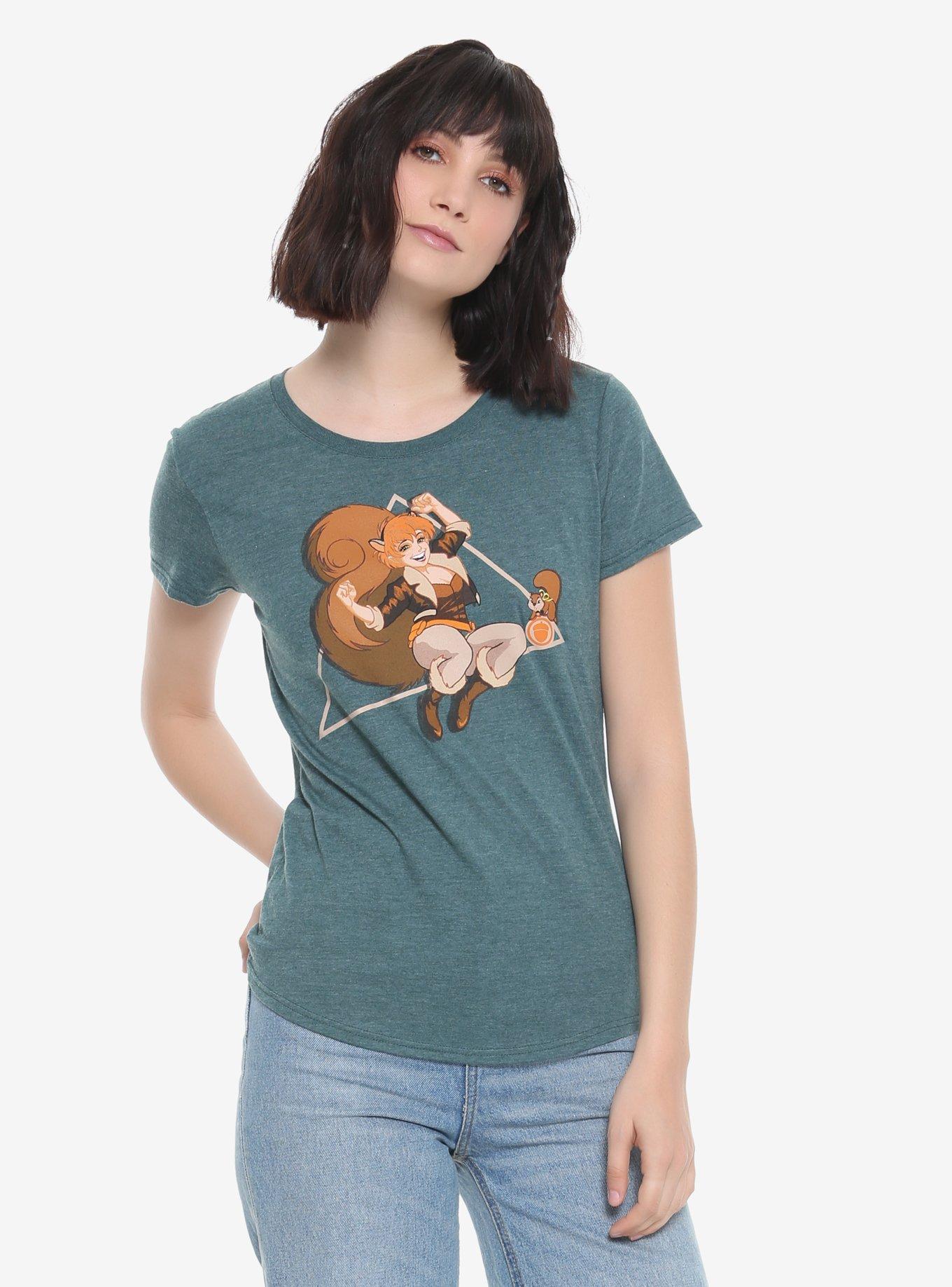 Marvel Squirrel Girl Womens Tee - BoxLunch Exclusive, GREEN, hi-res