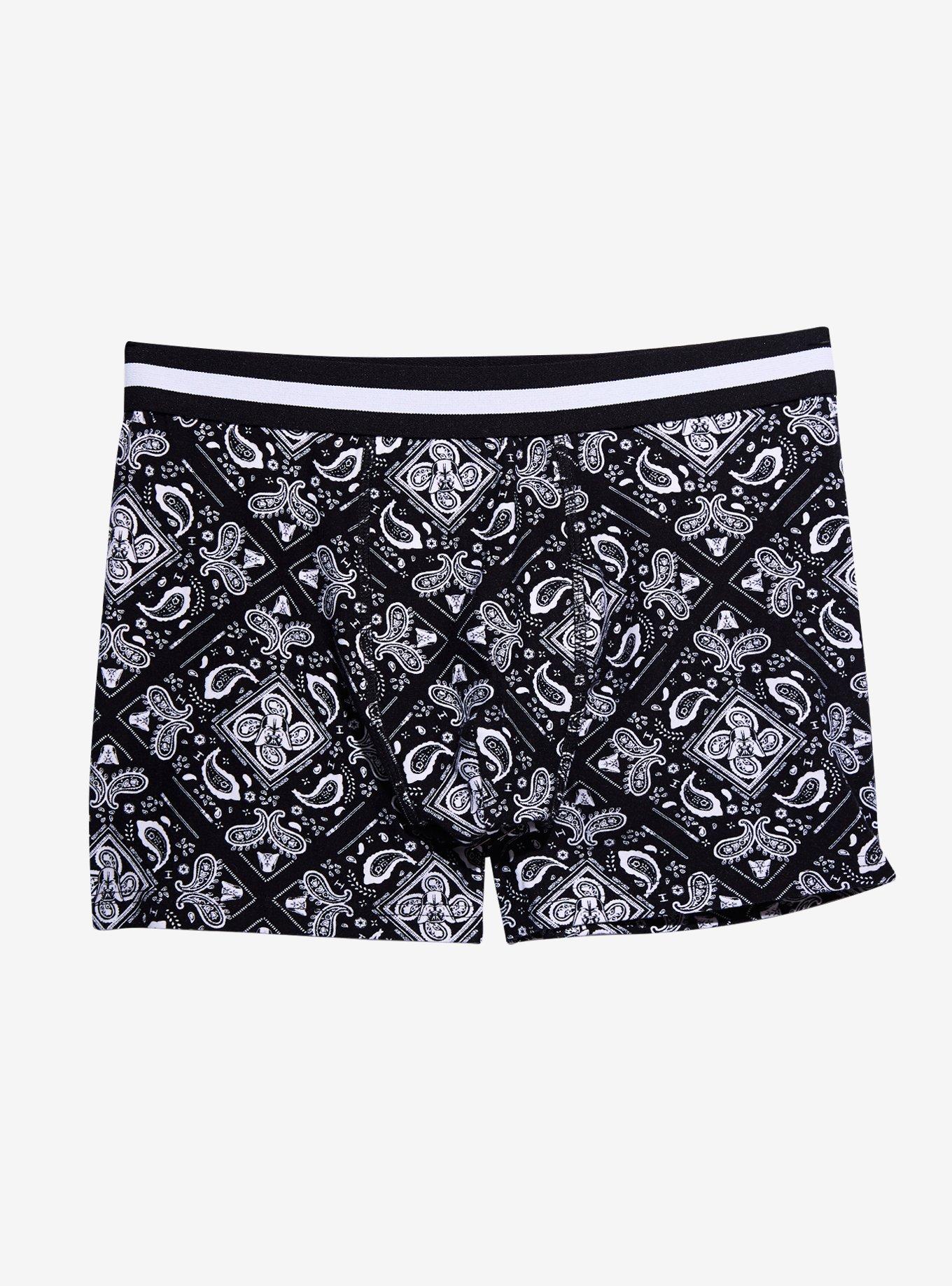 Star Wars Paisley Print Boxer Briefs - BoxLunch Exclusive, BLACK, hi-res