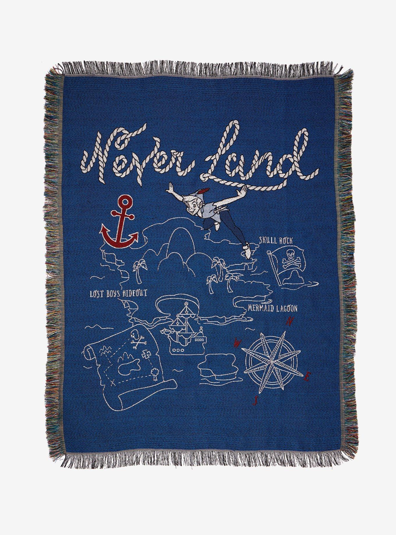 Disney Peter Pan Never Land Map Tapestry Throw Blanket