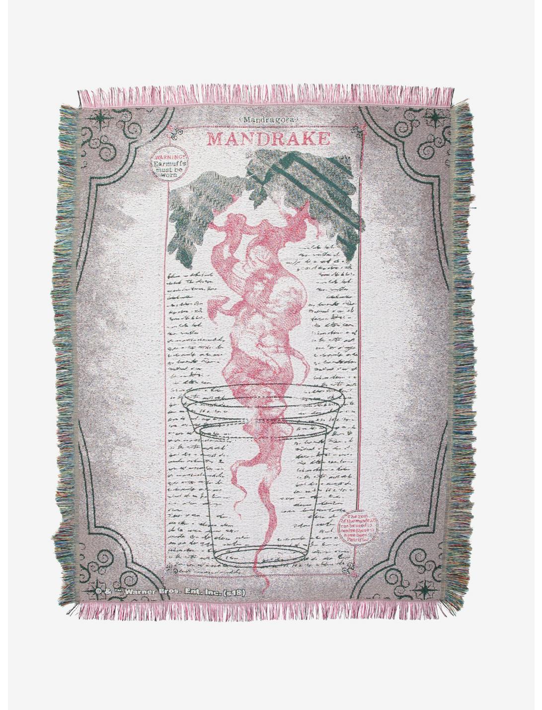 Harry Potter Mandrake Illustrated Woven Tapestry Throw Blanket, , hi-res