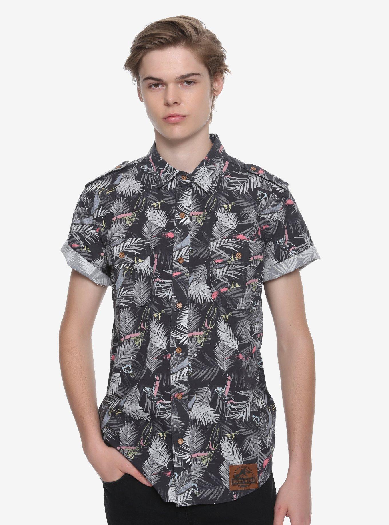 Jurassic World 2: Fallen Kingdom Short-Sleeved Woven Button-Up, MULTICOLOR, hi-res