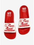 Disney Pixar Toy Story Pizza Planet Slide Sandals - BoxLunch Exclusive, RED, hi-res