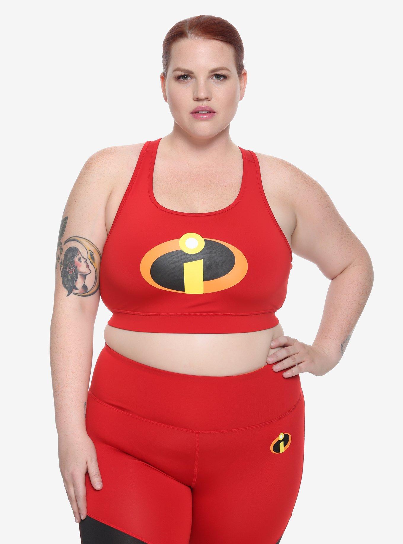 Her Universe Disney Pixar The Incredibles Low-Impact Sports Bra Plus Size, RED, hi-res