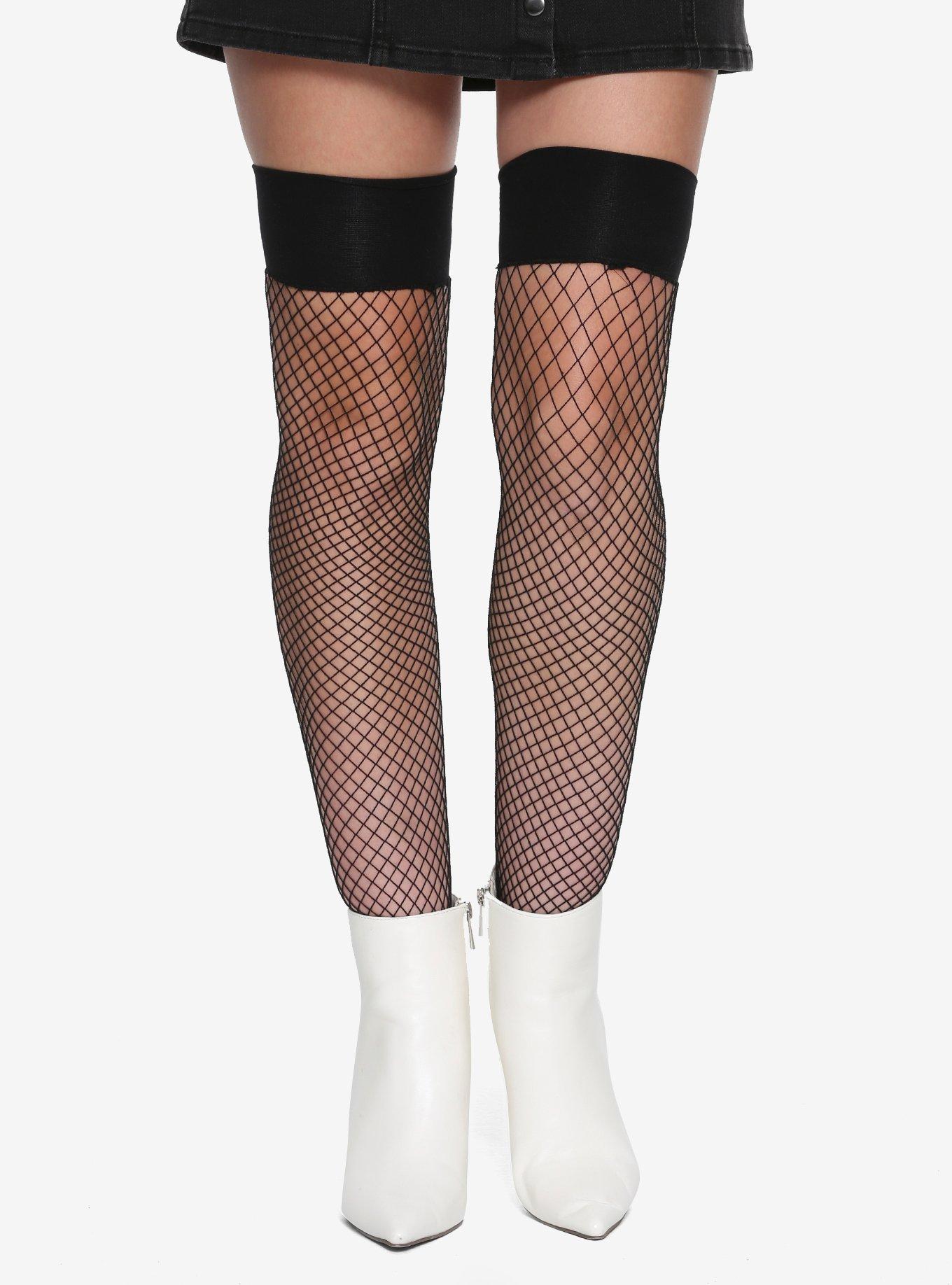 Hot Topic Blackheart Black Lace-Up Thigh Highs