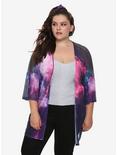 Sheer Galaxy Kimono Plus Size, MULTI, hi-res