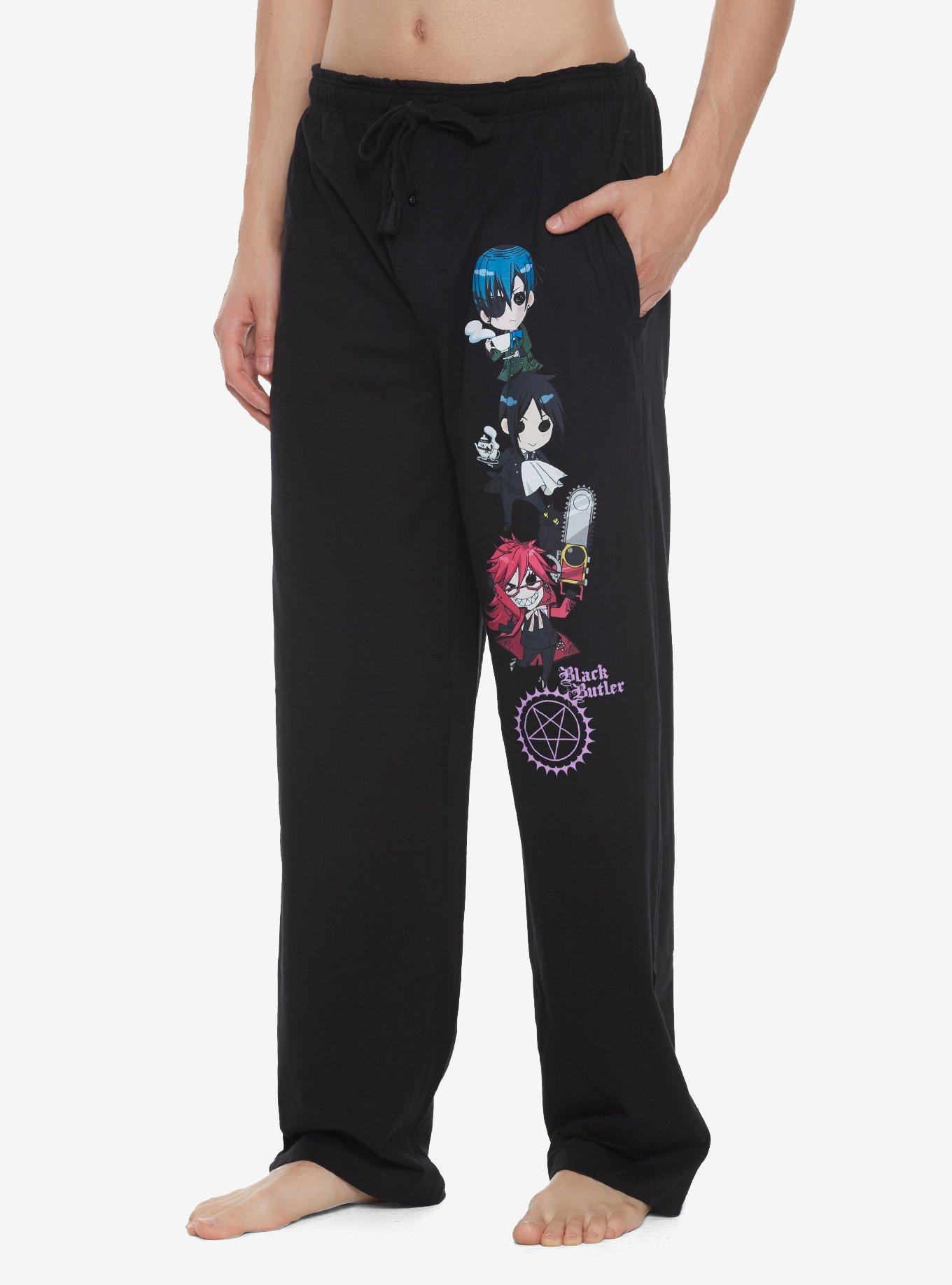 Black Butler Chibi Characters Guys Pajama Pants, BLACK, hi-res