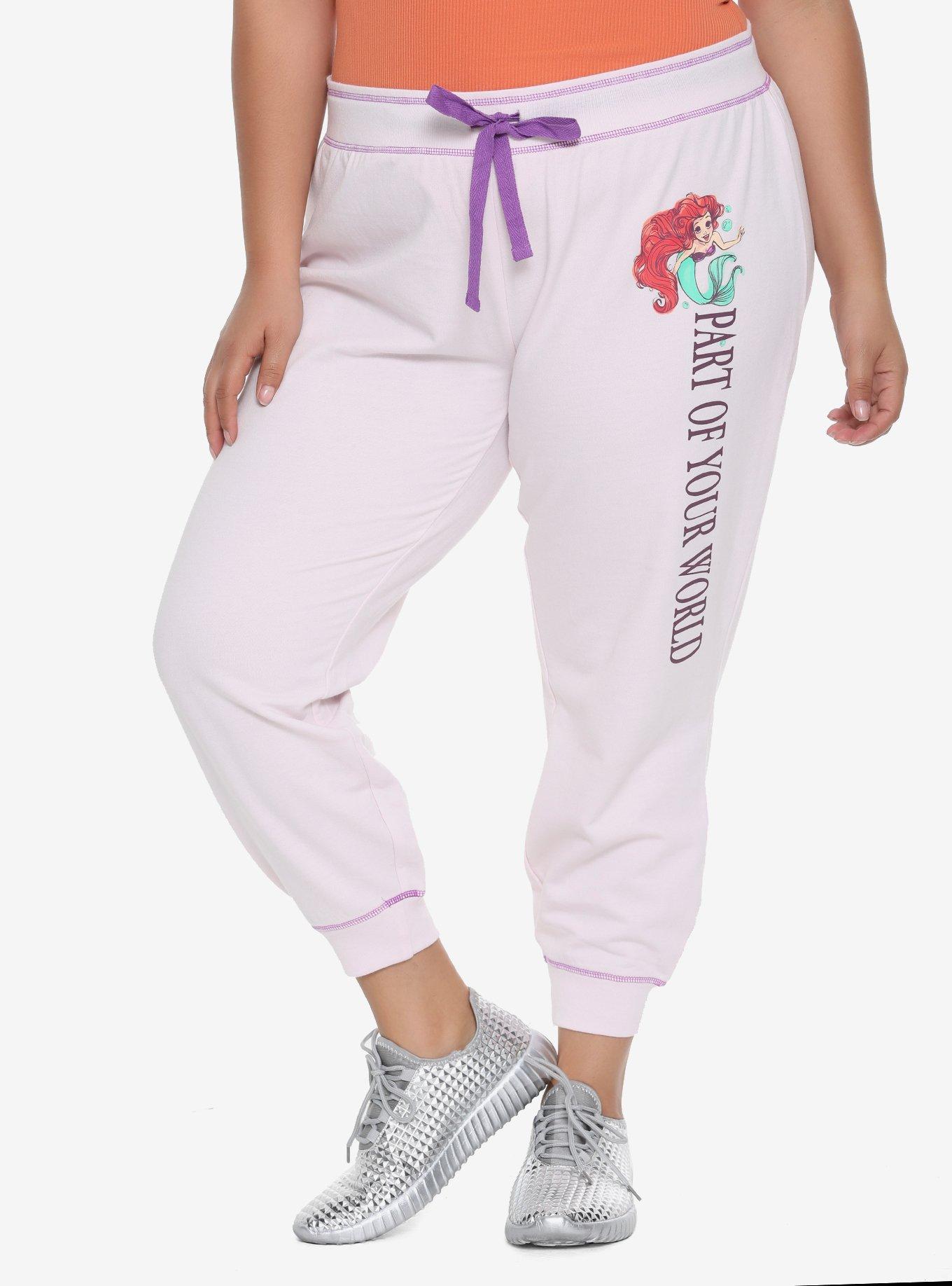 Disney The Little Mermaid Ariel Girls Jogger Pants Plus Size, LIGHT PINK, hi-res