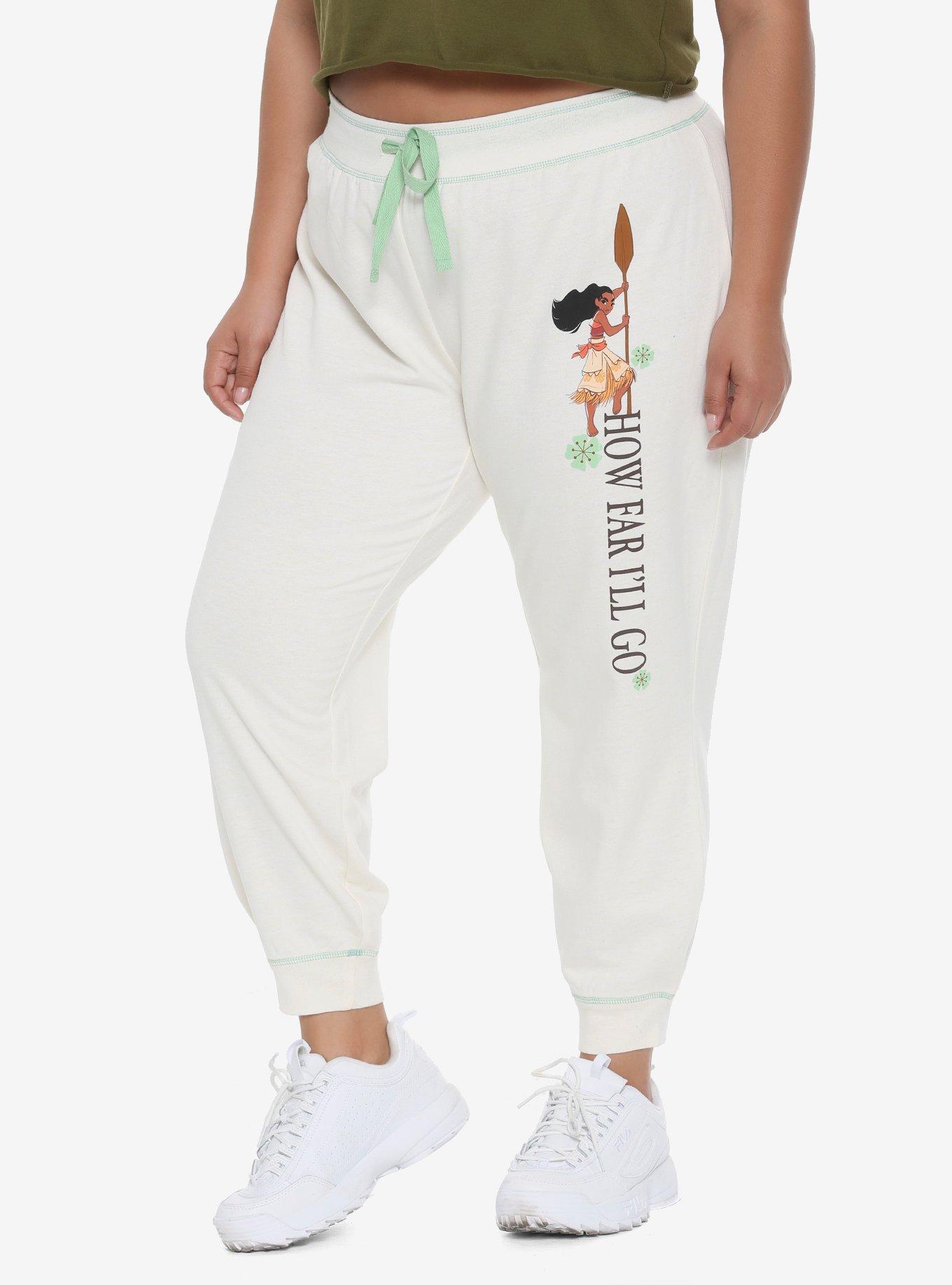 Disney Moana Girls Jogger Pants Plus Size, OATMEAL HEATHER, hi-res