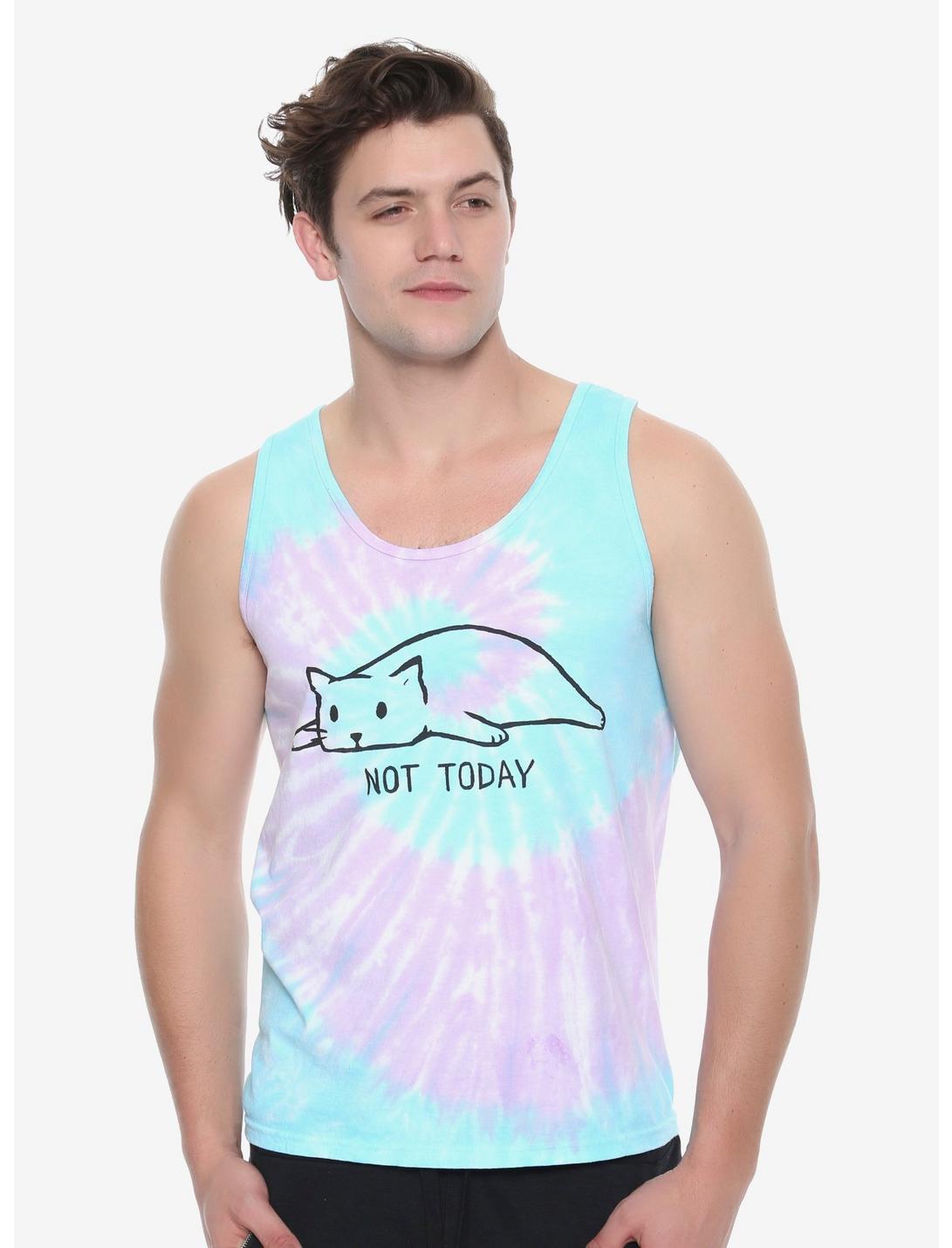 Not Today By Fox Shiver Cat Tie Dye Tank Top Hot Topic Exclusive, TIE DYE, hi-res