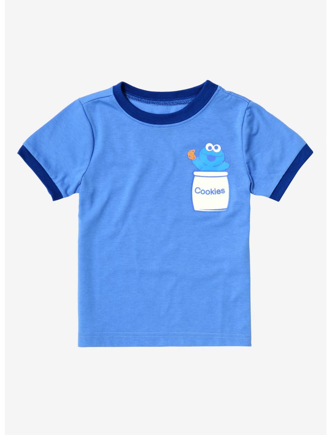 Sesame Street Cookie Monster Toddler Ringer Tee - BoxLunch Exclusive, BLUE, hi-res