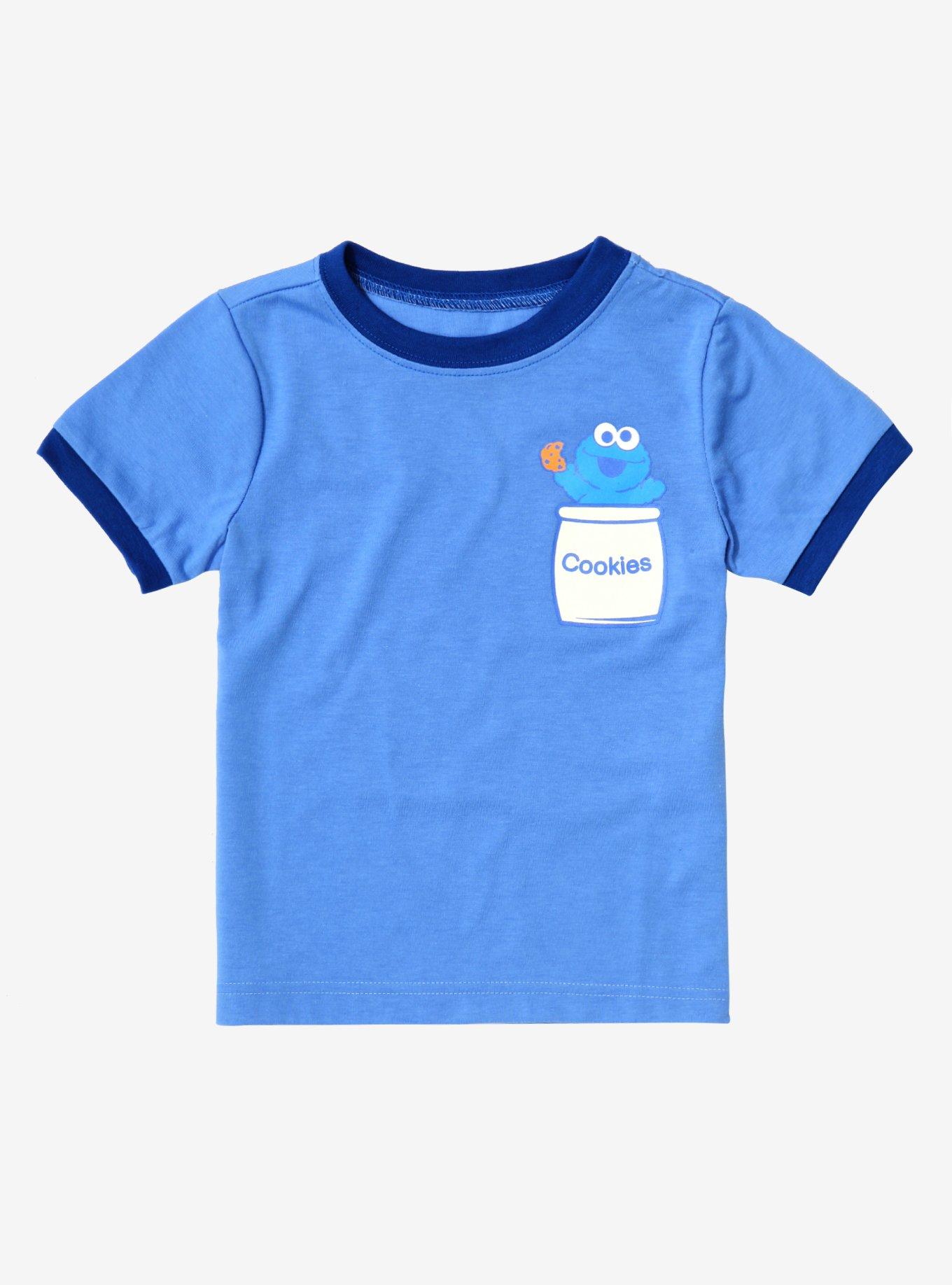Sesame Street Cookie Monster Toddler Ringer Tee - BoxLunch Exclusive, BLUE, hi-res
